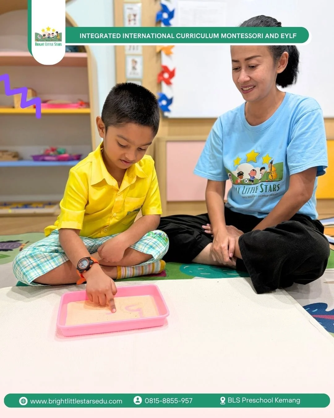 strengthening fine motor skills through sensory writing at bright little stars preschool kemang