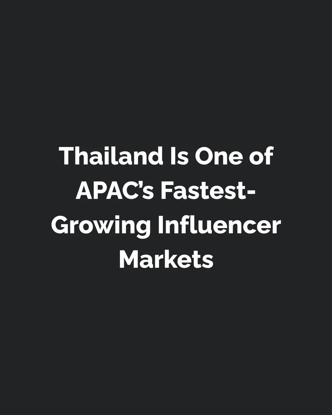 Thailand leads APAC in influencer marketing growth.
ㅤ
Why? High trust in creators and strong social commerce trends. Is your brand tapping into this opportunity?
ㅤ
Link in bio to explore more.
ㅤ
📊 Source: Statista / Meltwater APAC Trends 2024
ㅤ
#Adf
