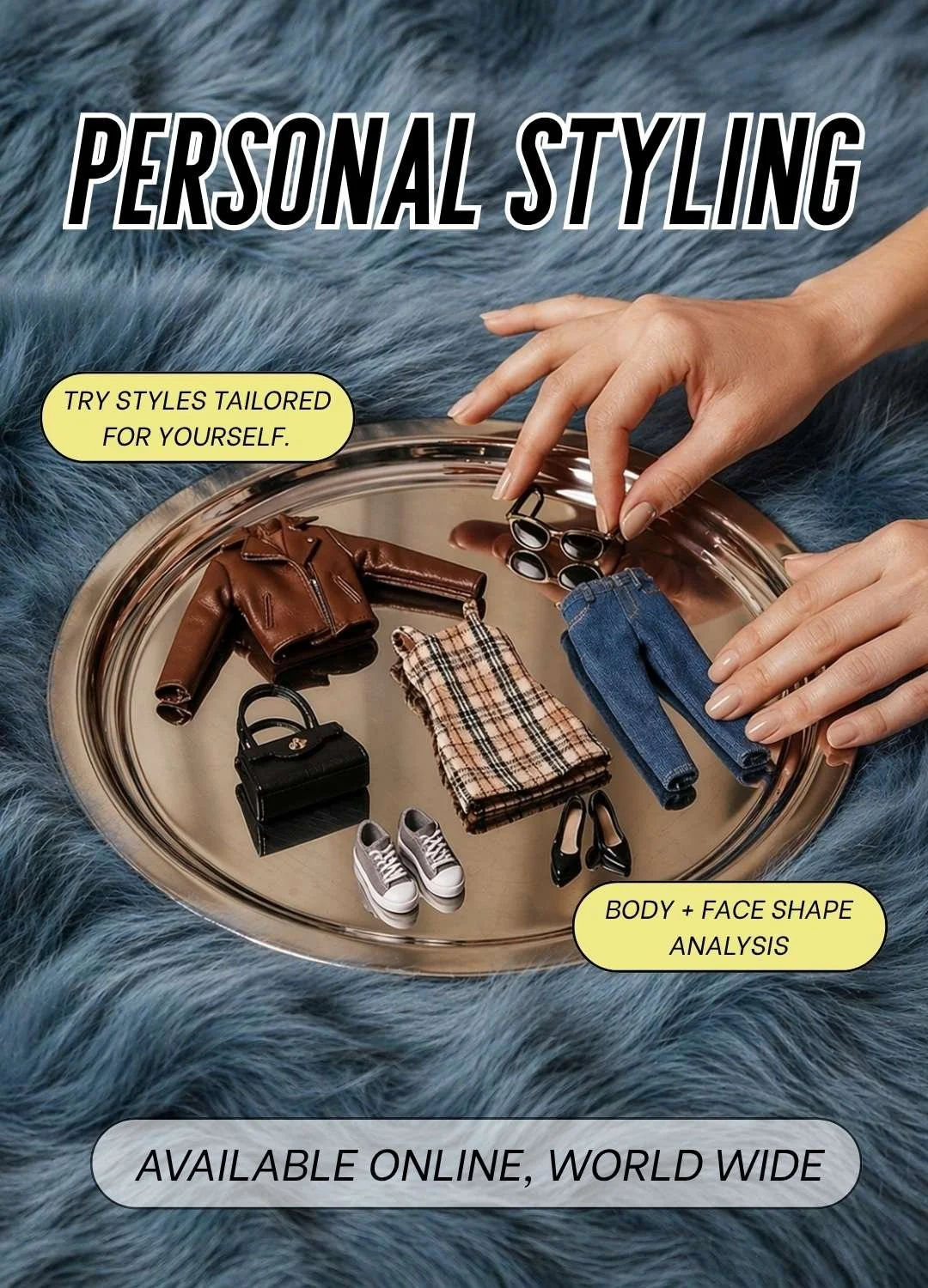 Online personal styling and style analysis service, including body and face shape assessment to create tailored outfits and a cohesive wardrobe for everyday dressing.