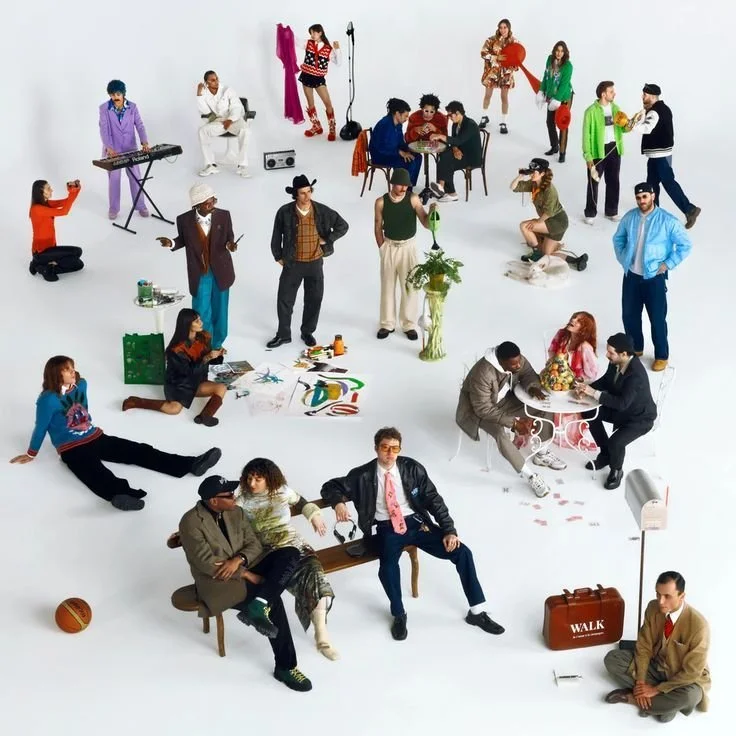 A diverse group of individuals styled in contrasting looks, representing the range of people, professions, and brands MMNine works with across personal and professional styling.