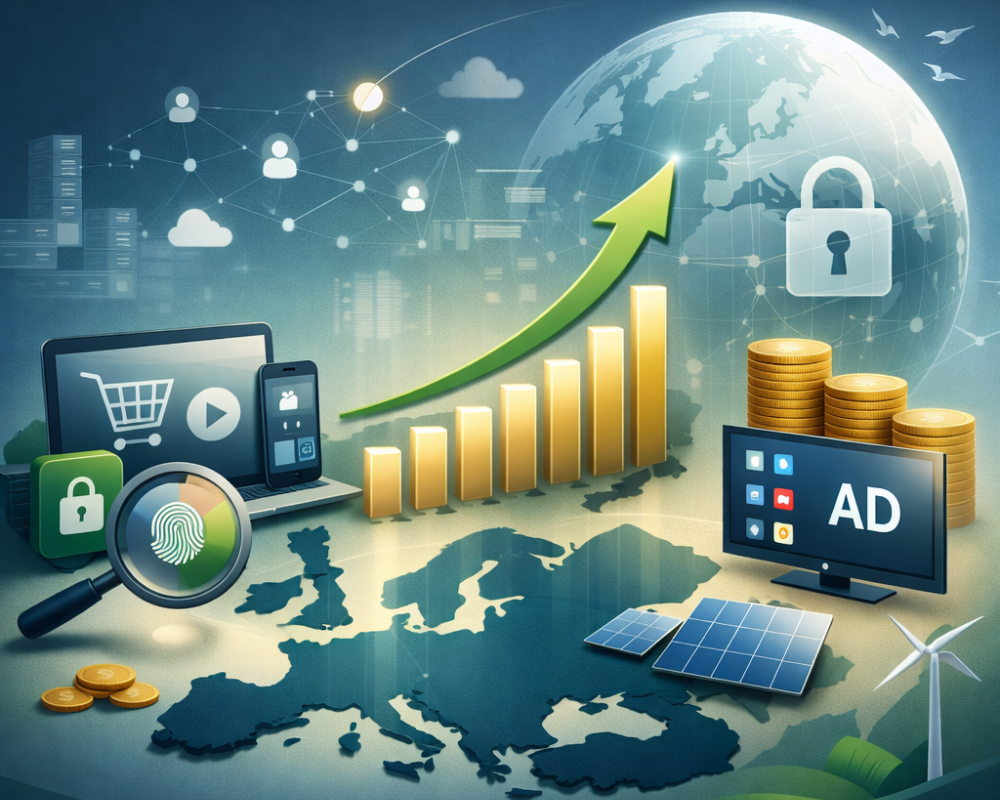 O investimento em publicidade digital na Europa atingirá os 253,1 mil milhões de dólares em 2029