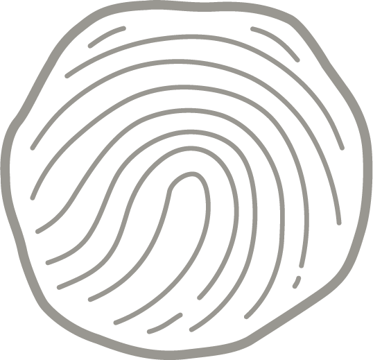 Ein Fingerabdruck auf einem schwarzen Hintergrund.