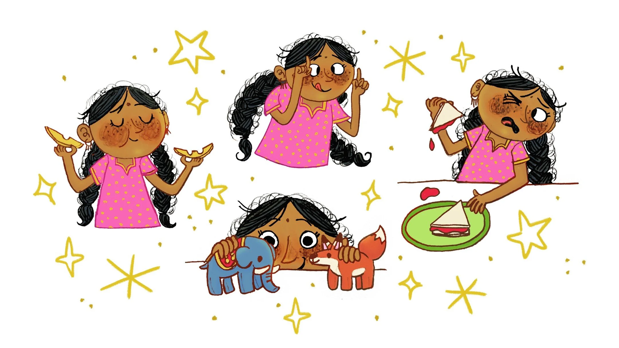 Working on a fun new character! Trying to fill my sketches with this kind of energy ⭐🥭🩷

#kidlit #kidlitillustration #dailyart #observetheordinary #smallpleasures #childrensbookillustration #KidLitArt #childrensillustration