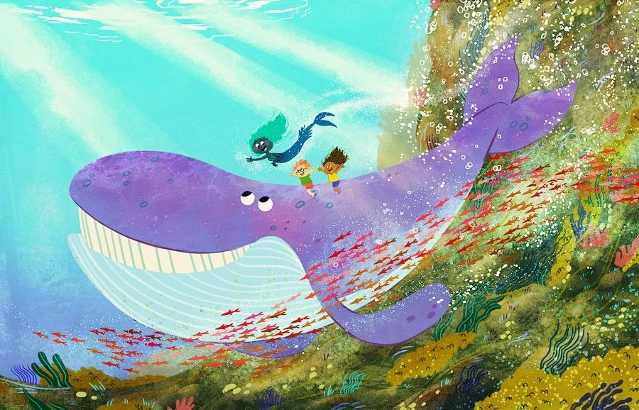 An undersea adventure! 🌊🐳🧜&zwj;♀️

#kidlit #kidlitillustration #kidlitart #childrensbookillustration #underthesea