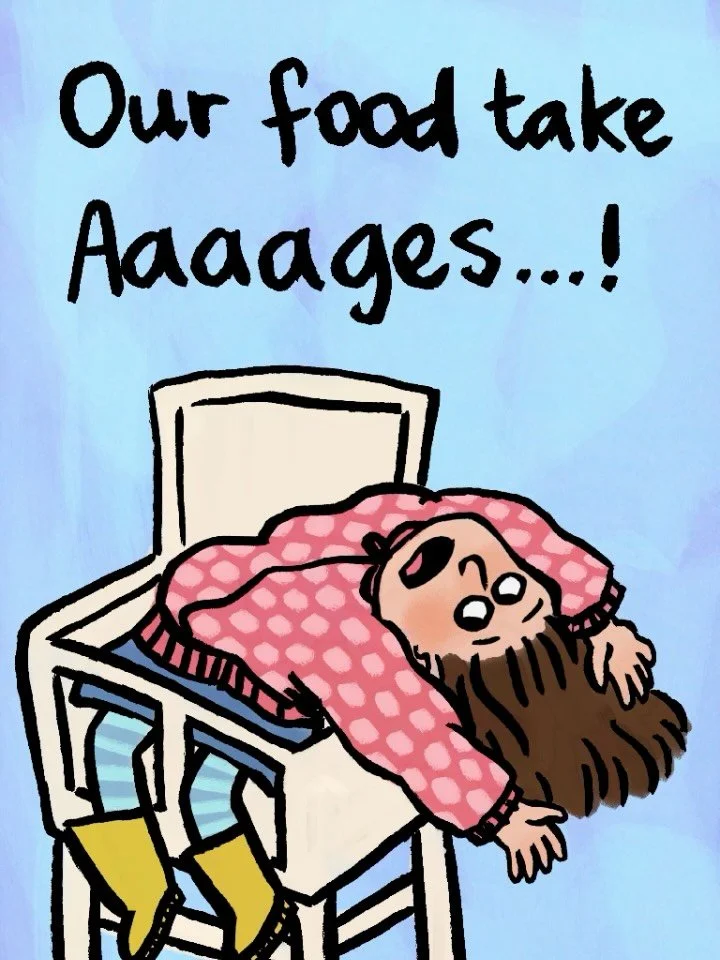 Eating with a toddler take aaaaaaaaaaaaaaaaaaaaaaaages!

#kidlitart #kidlit #childrensbookillustrations #mumlife #observetheordinary