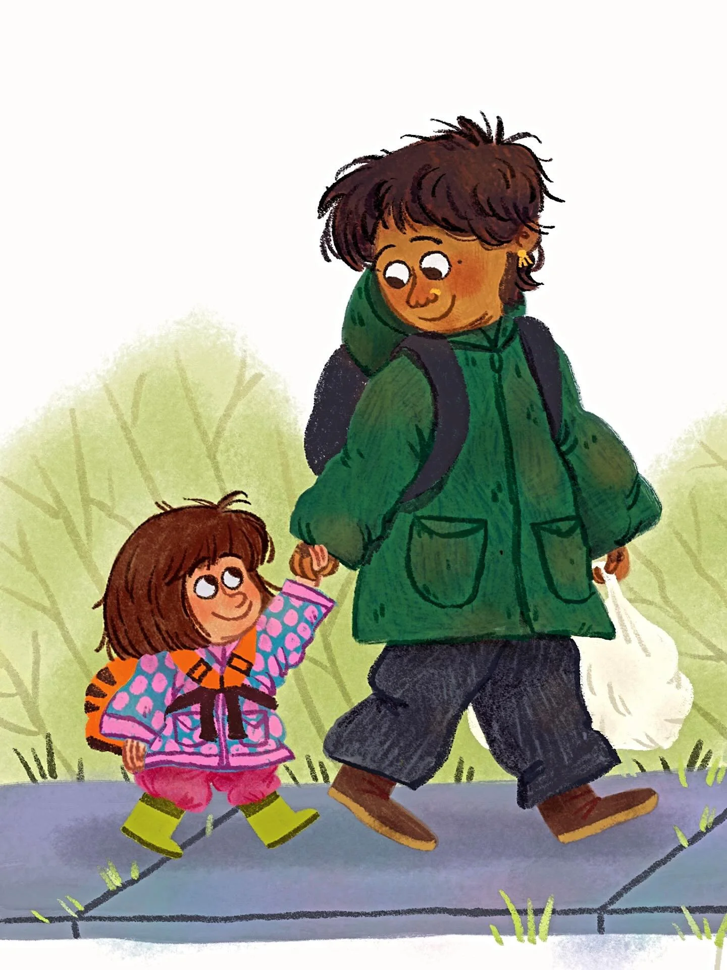 Going out shopping with my tiny bestie, discussing cats and crocodiles.

#kidlitartist #childrensbookillustrator #picturebookillustration #picturebookart #mummyanddaughter