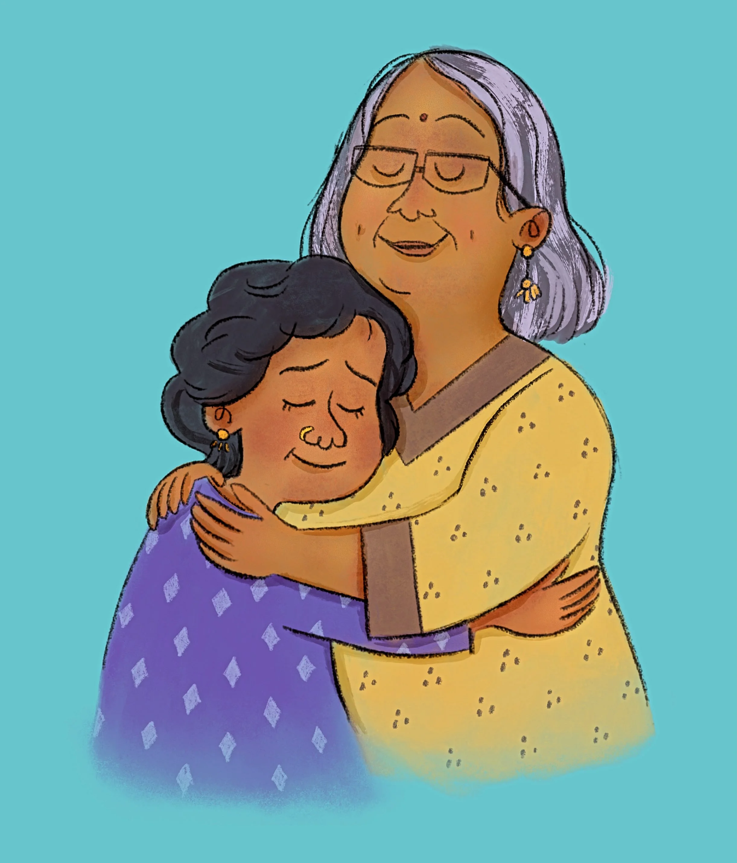 Sometimes you just need a hug from mum. Here&rsquo;s to all the maternal figures in our lives 🩷

#childrensbookillustration #tamilartist #mum #love #motherslove
