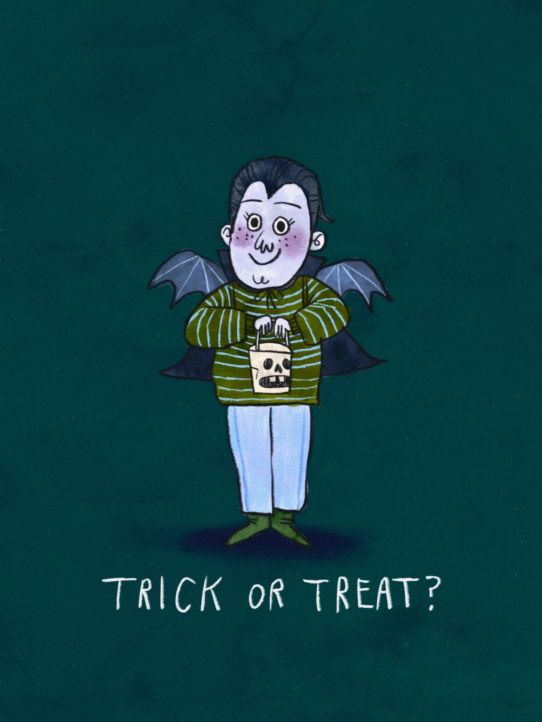 Look at this lil cutie! 💀 Trick or treat!

#kidlit #trickortreat #childrensbookillustration #vampire #knockknock