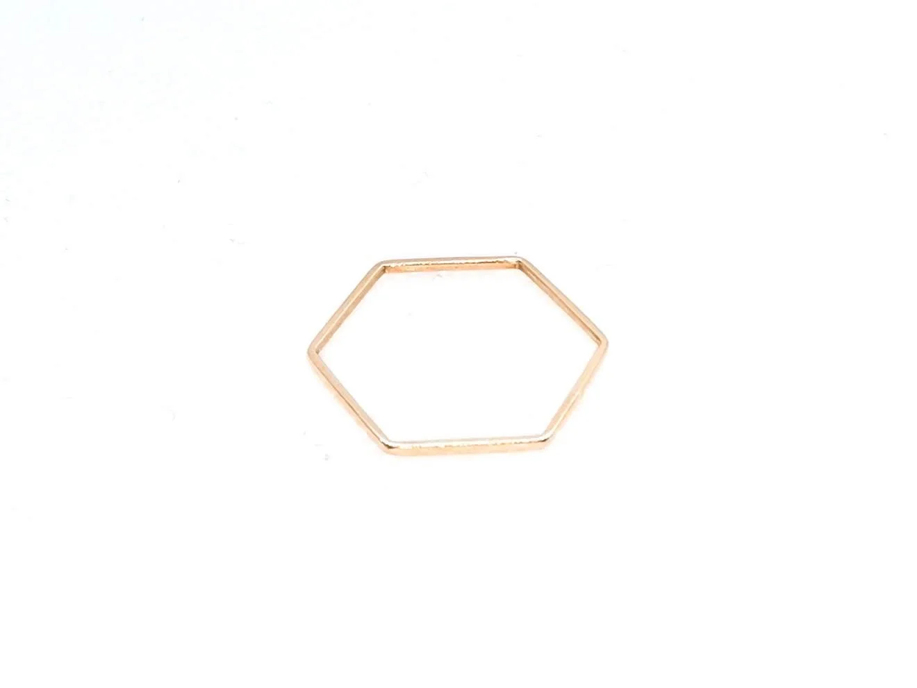 Equinox Ring - 14K Yellow Gold Delicate Hexagonal Ring
