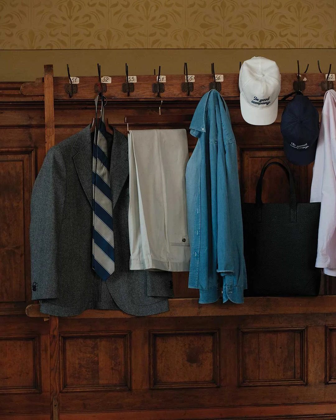 a tribute to ivy menswear collection presented on rack