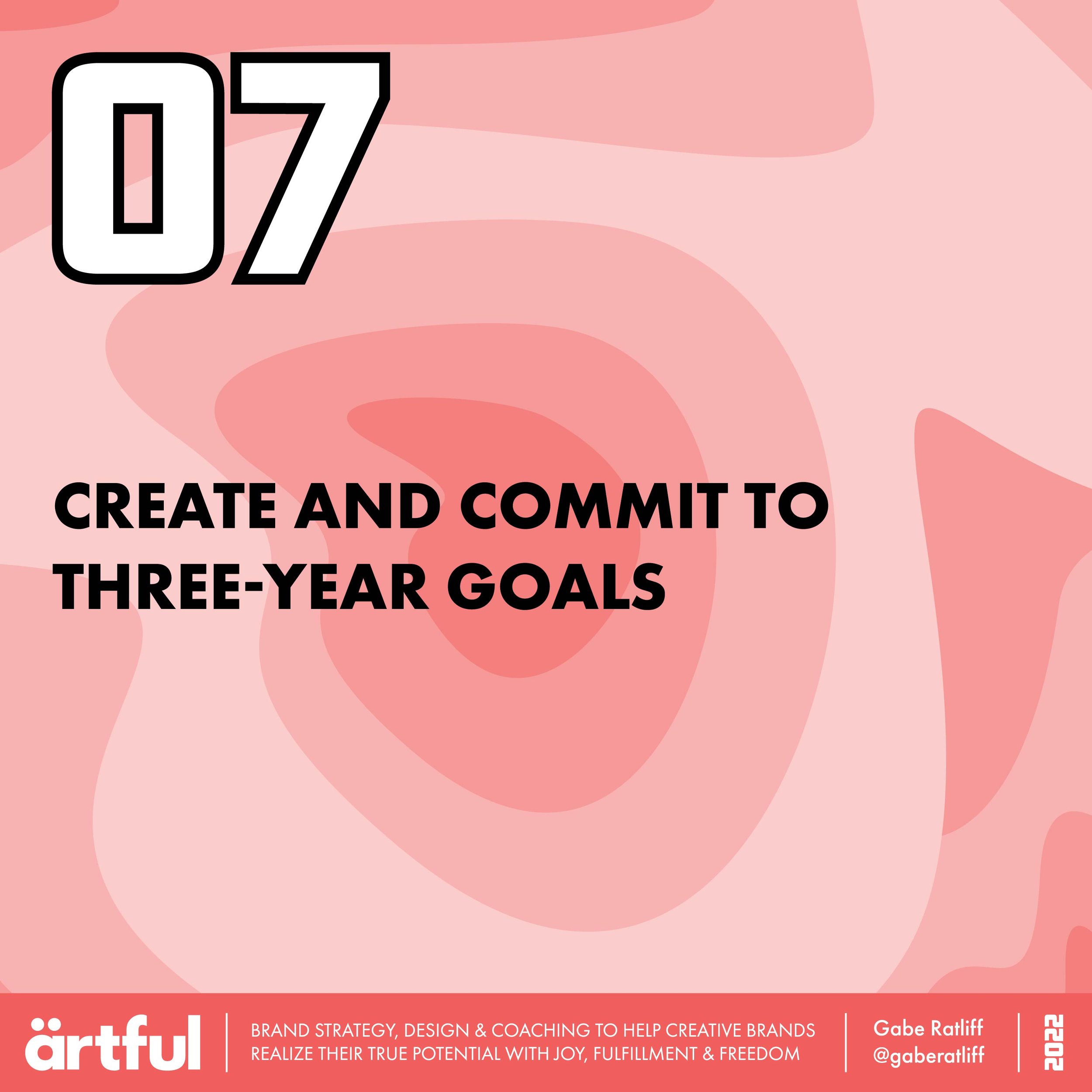 Create and commit to Three-Year Goals
