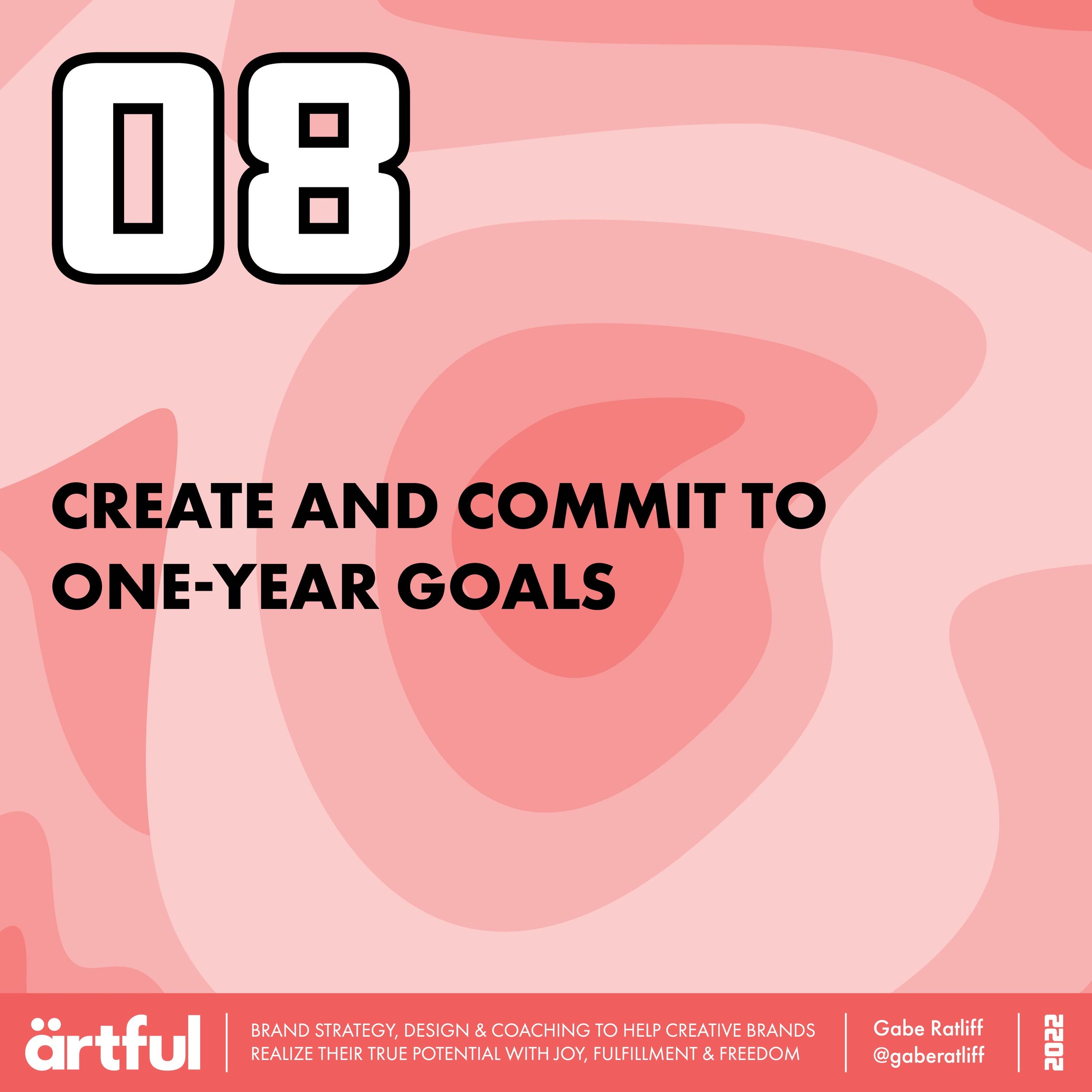 Create and commit to One-Year Goals