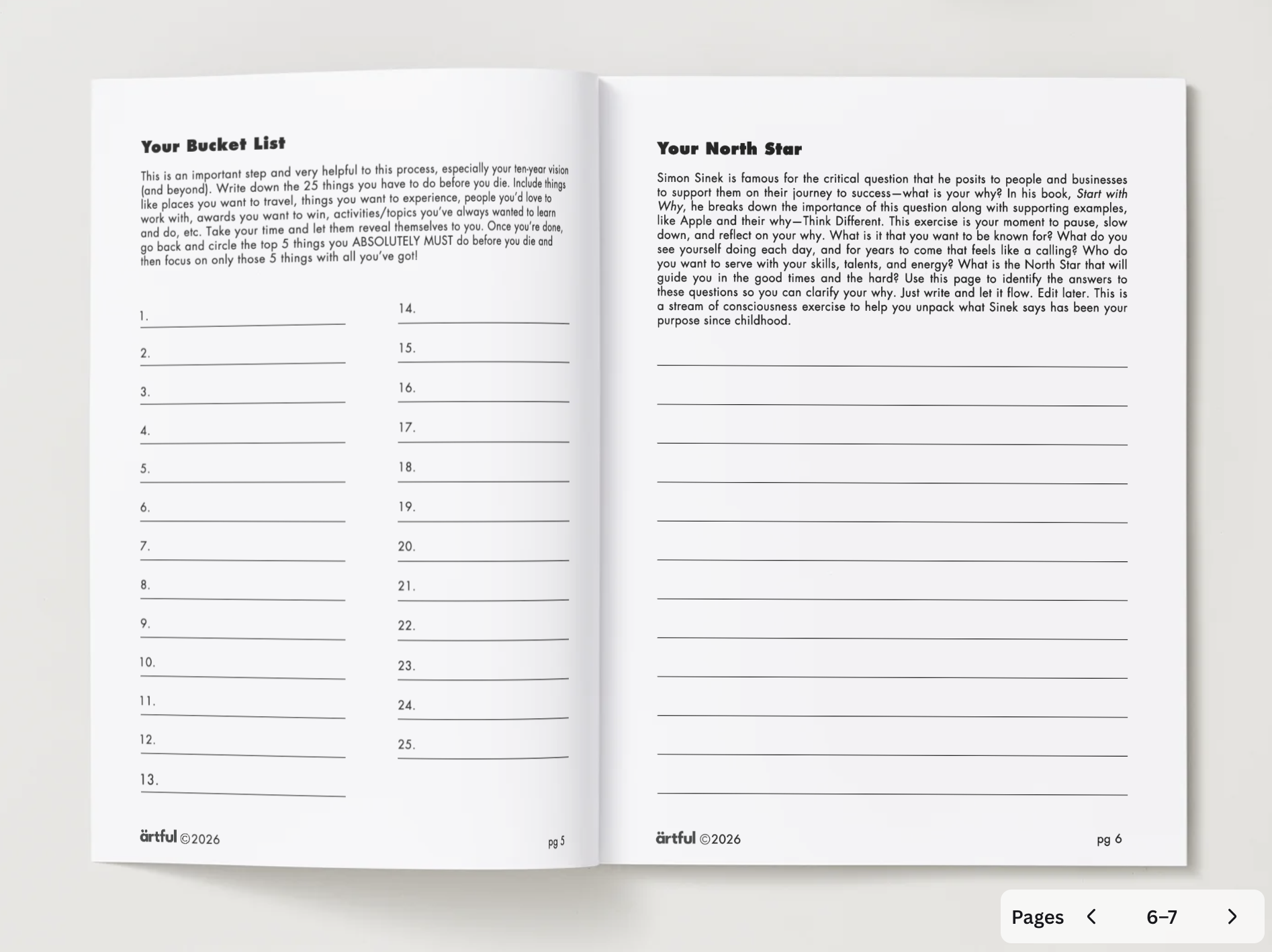 The Artful Life Planner: Your Bucket List and North Star