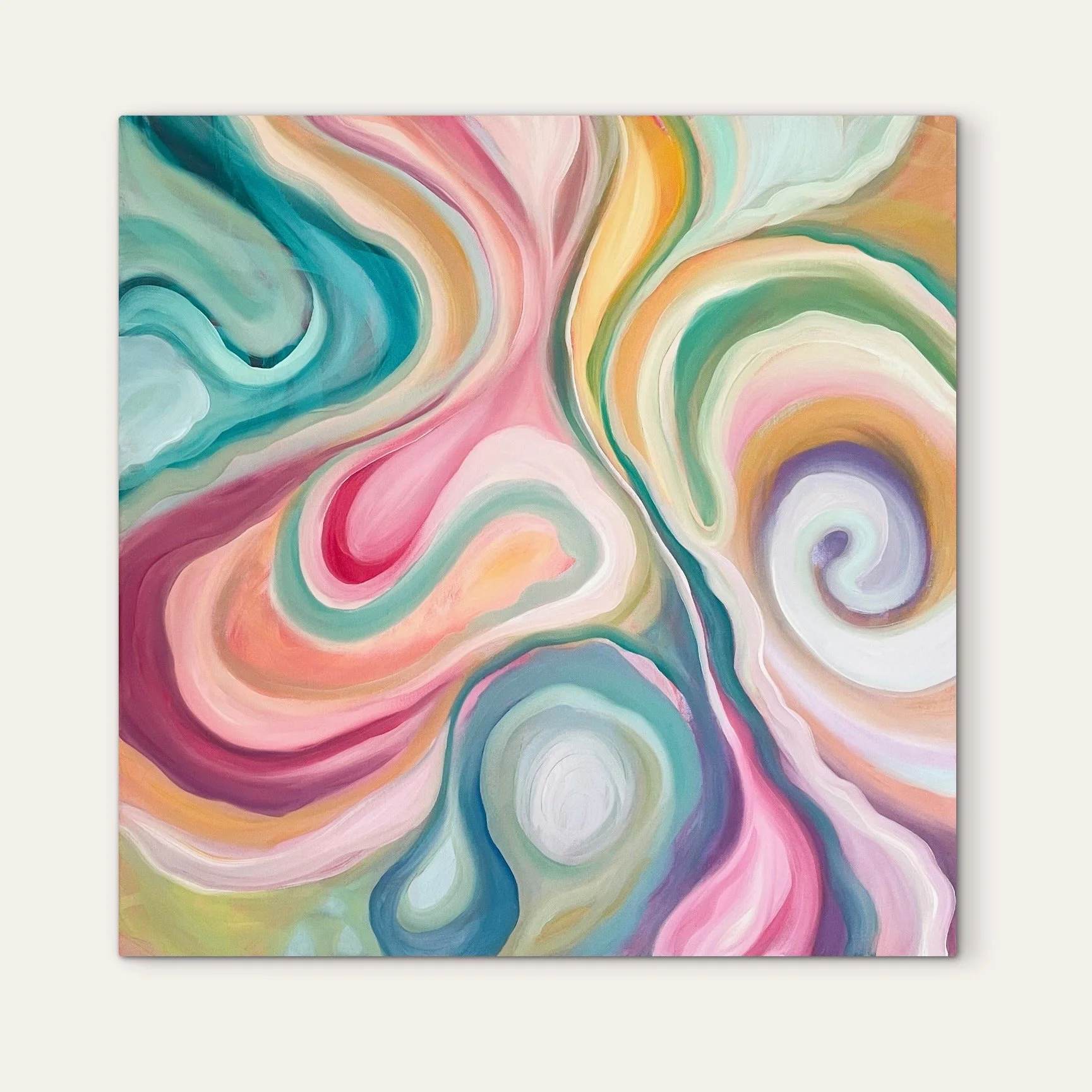 Streams Of Consciousness, 24"x24", Framed, Oil Painting