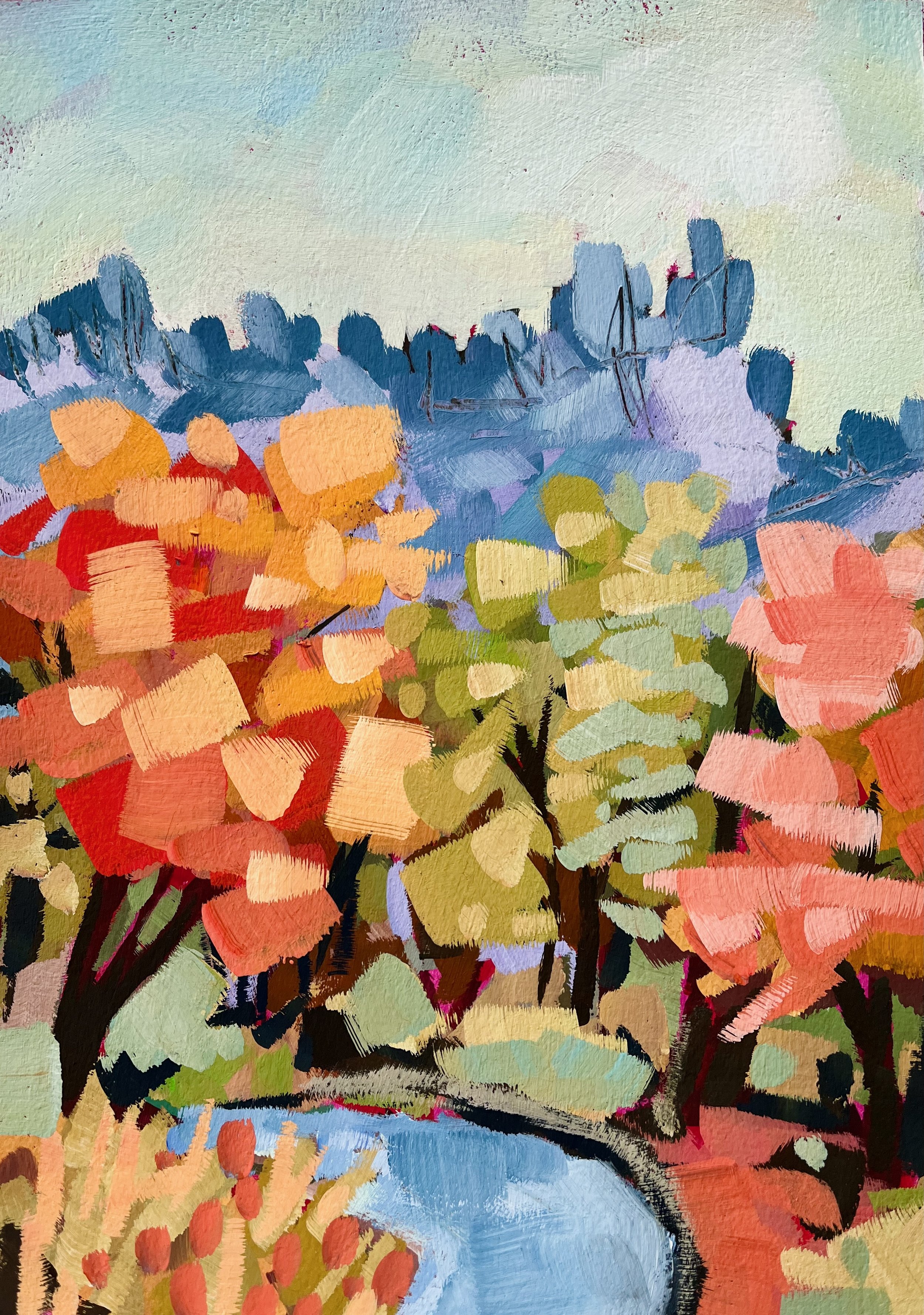 A4 Size Fine Art Print on Paper: Confetti Trees