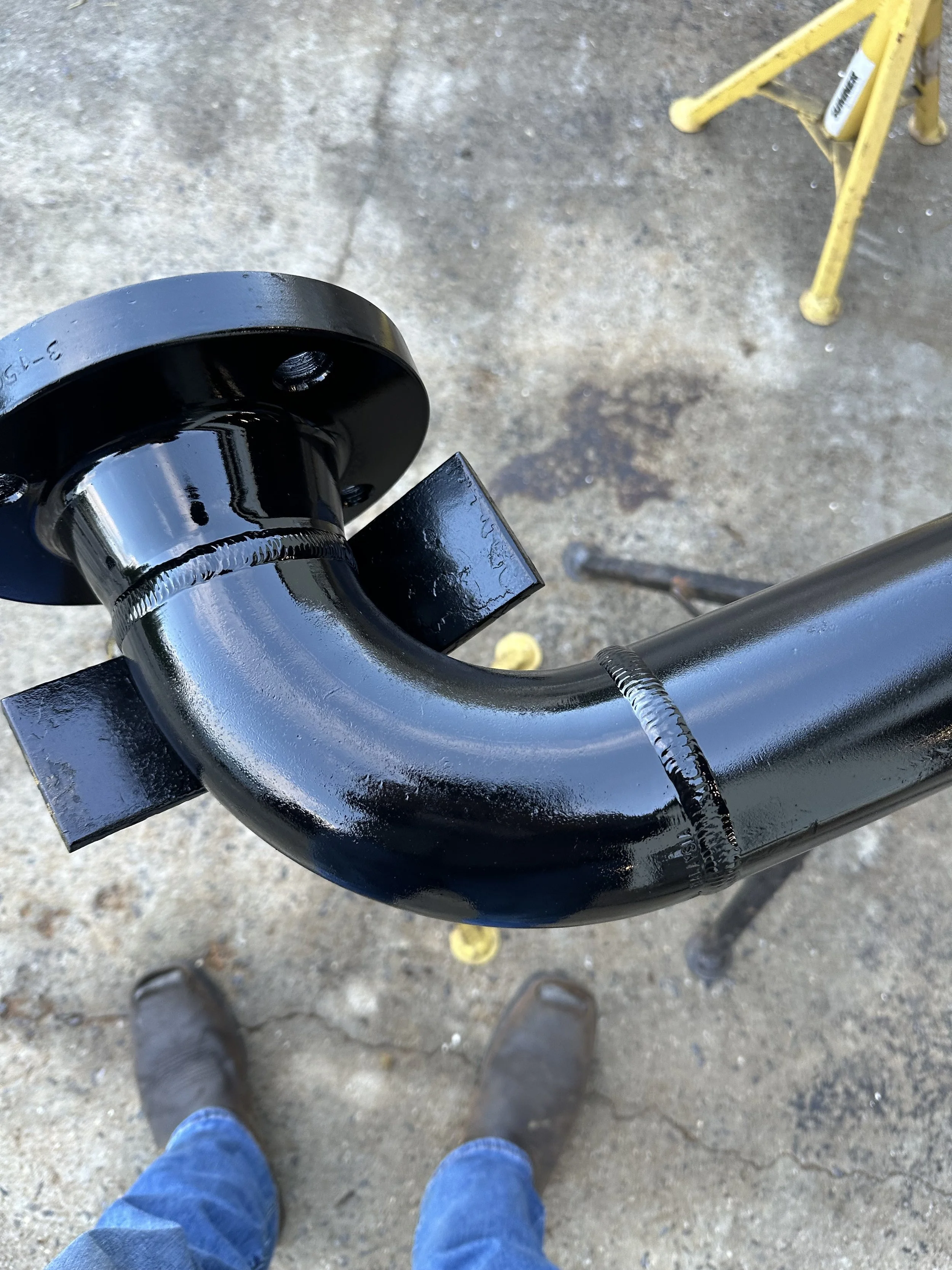 Custom ASME piping system fabricated by Melting Point LLC for industrial process applications, featuring precision welding and code-compliant construction.