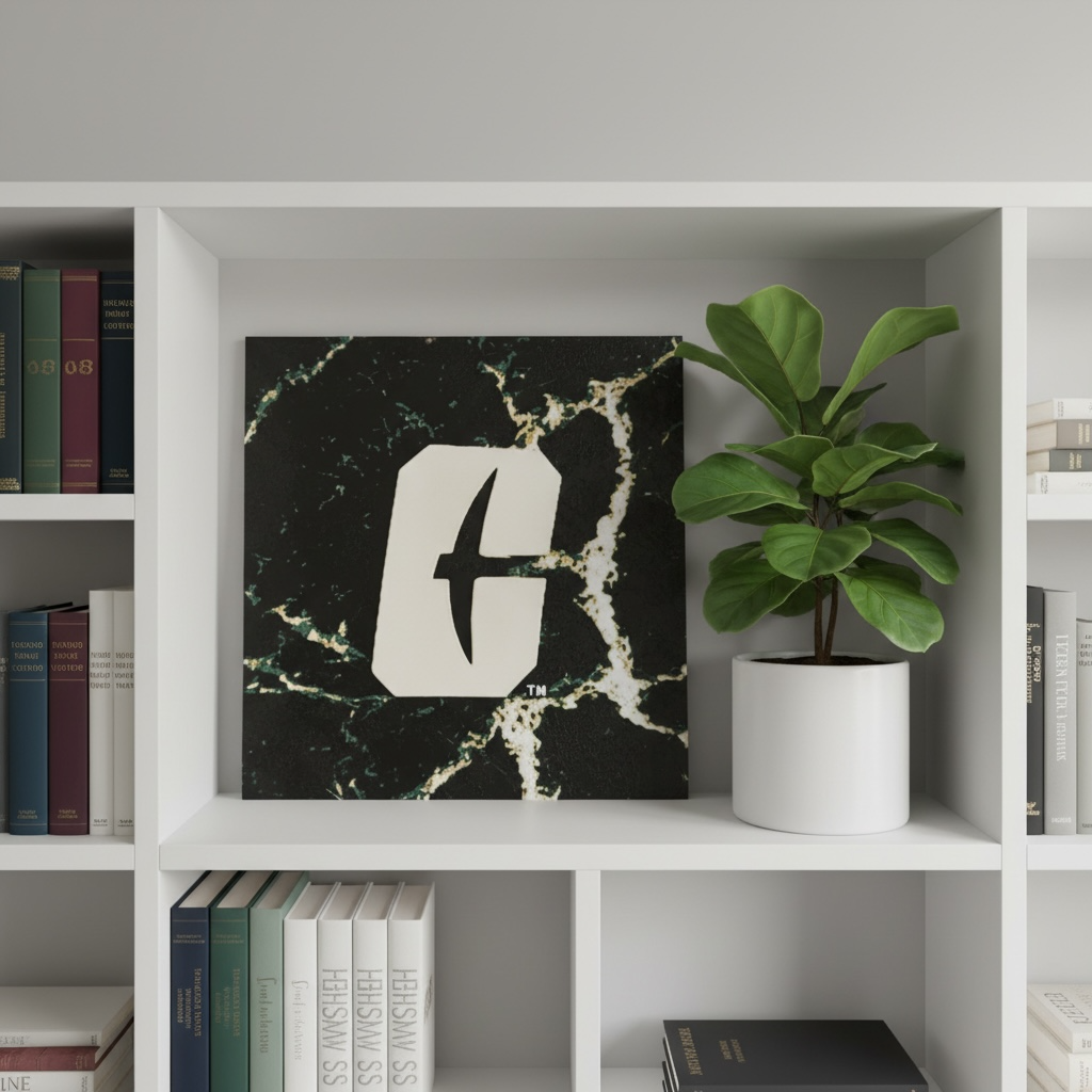Officially Licensed 3D-Printed UNC Charlotte “All-In-C” Wall Art – Green, Gold & White Abstract Design