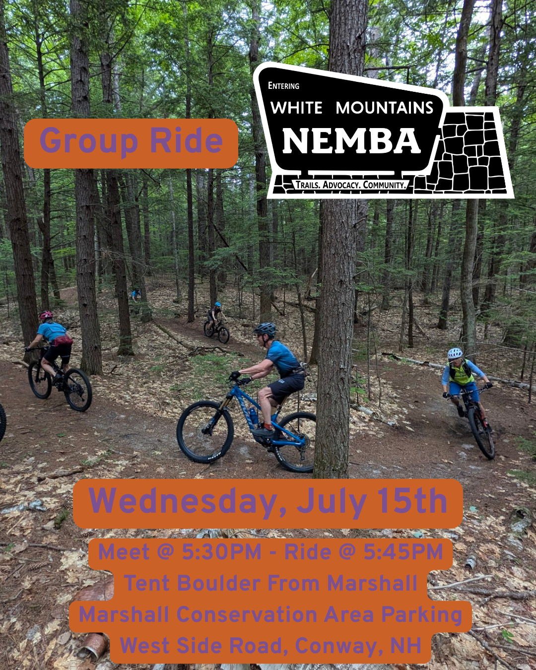 Weekly Wednesday Group Ride - Tent Boulder Via Marsahll
