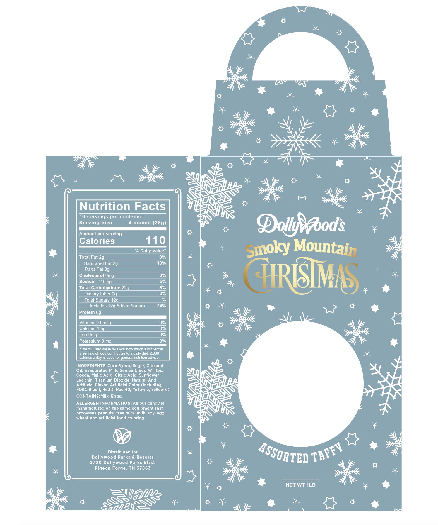 Print:  Dollywood Holiday Taffy Box