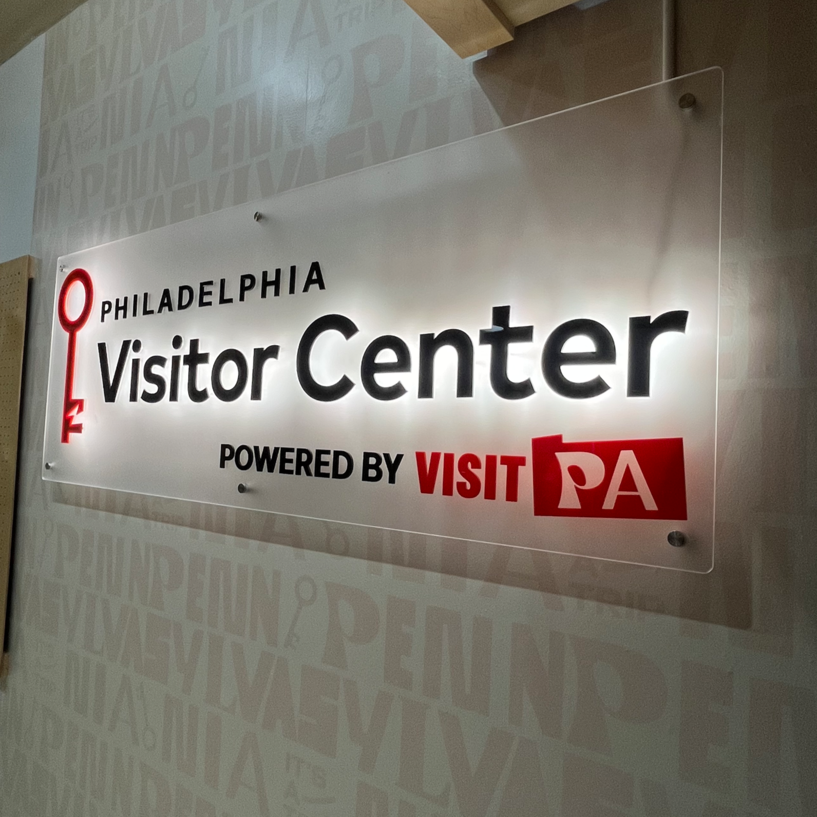 backlit acrylic philadelphia sign