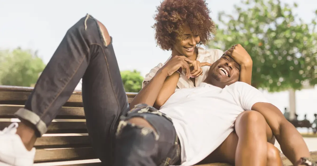 A couple who have figured out the key to being a happy couple.