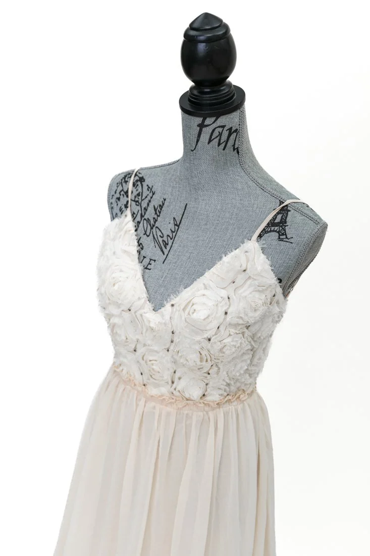 navy blue dress for baby girl White Floral Open Back Engagement Dress (S-M) — Dress for Rent in Calgary