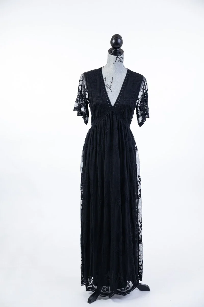 formal dress rental calgary Black Floral Lace Dress (S-M) — Dress for Rent in Calgary