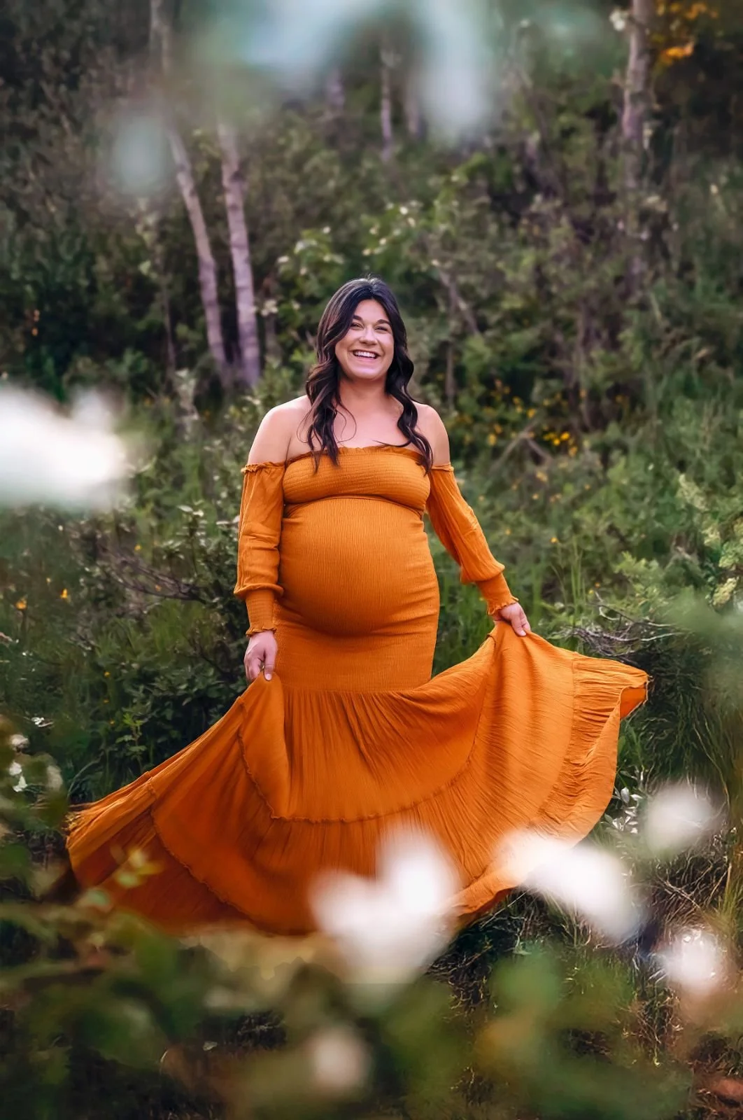 Amber Orange Boho Mermaid Dress (XS-XL)