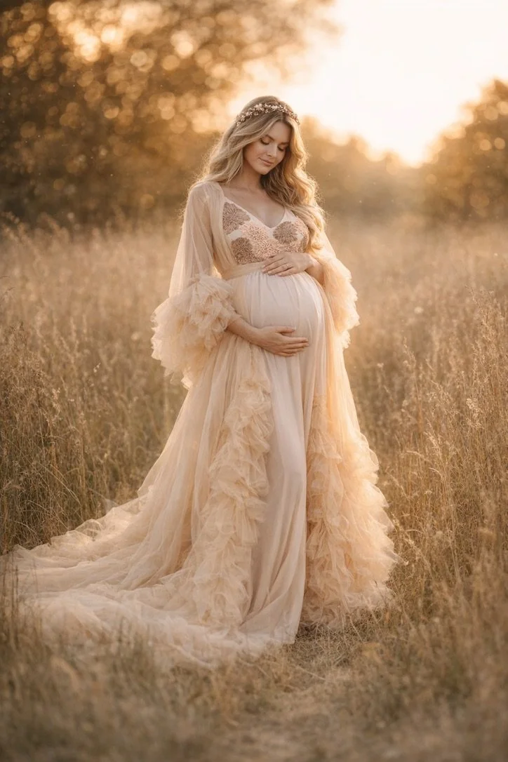 Warm Beige Photoshoot Combo Gown (XS-M)