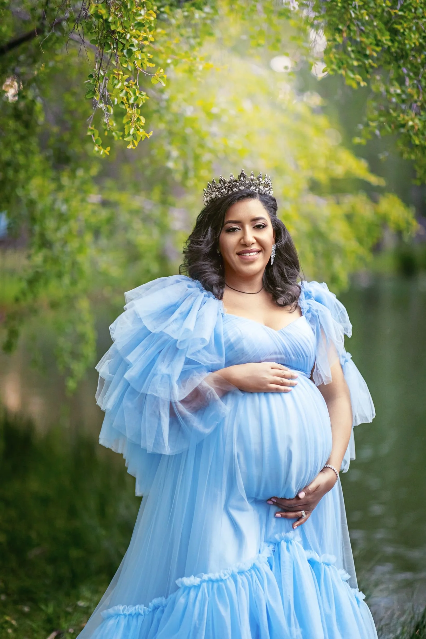 Baby Blue Motherhood Gown (S-L)