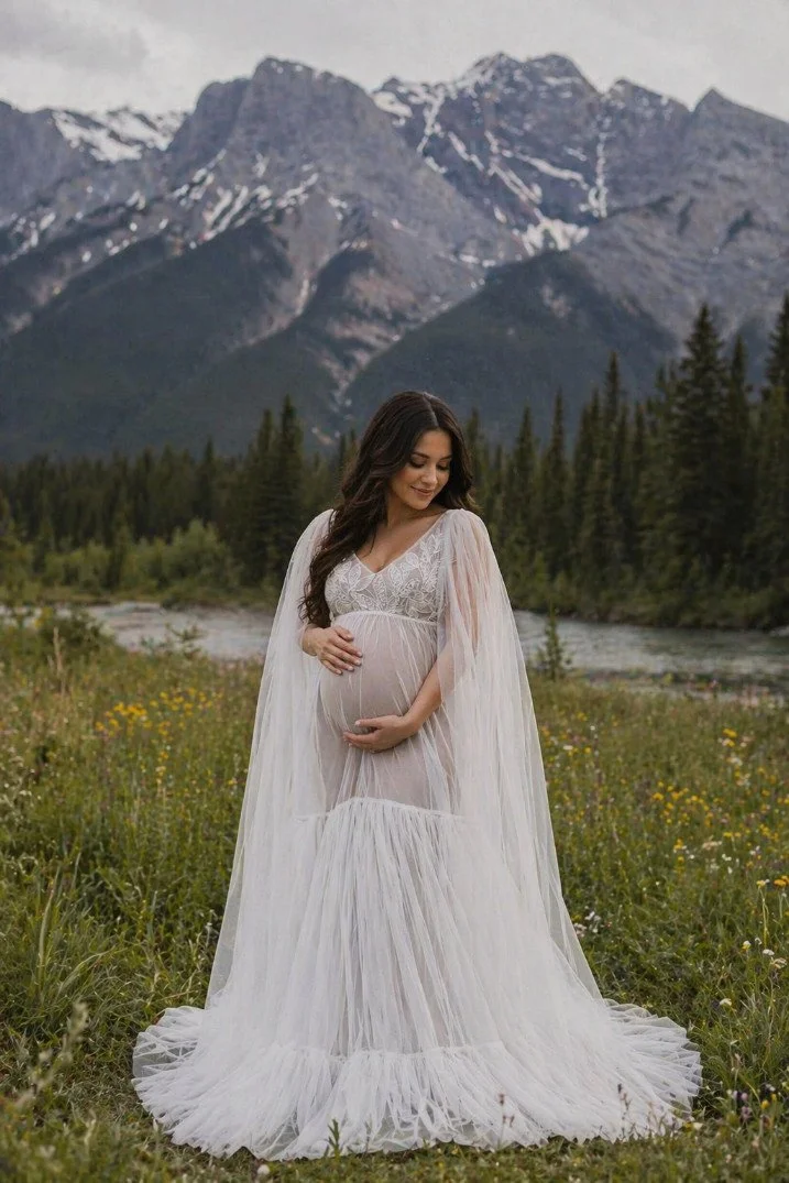 KH Fashion White Sheer Bridal Lace Gown (S-L)