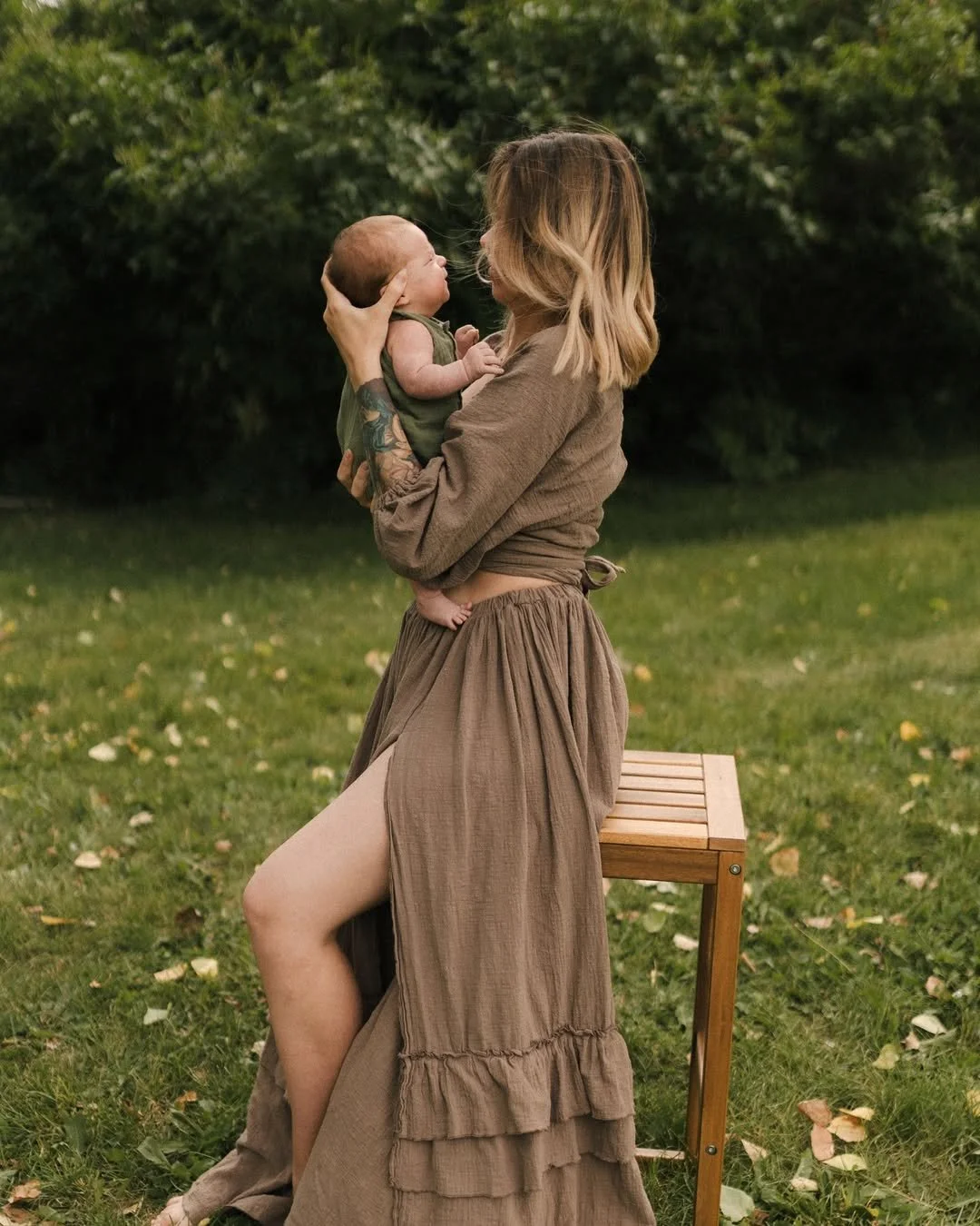 Khaki Brown Boho Photoshoot Rental Dress (XS-XL)