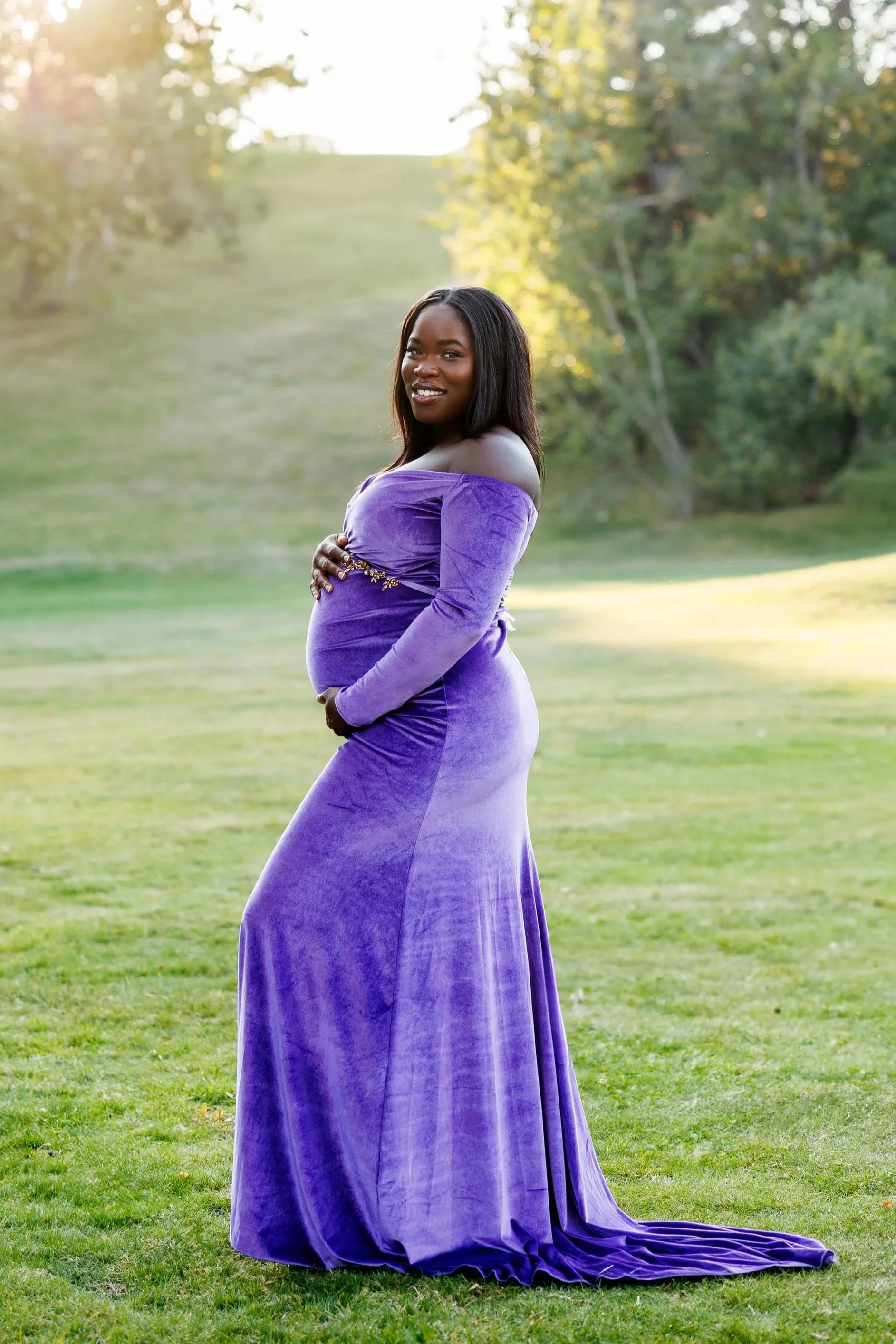 Violet Velvet Photoshoot Dress (XS-M)