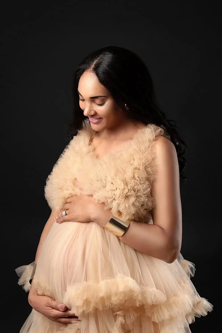 Champagne Tulle Gown with Puffy Skirt (XS-S)