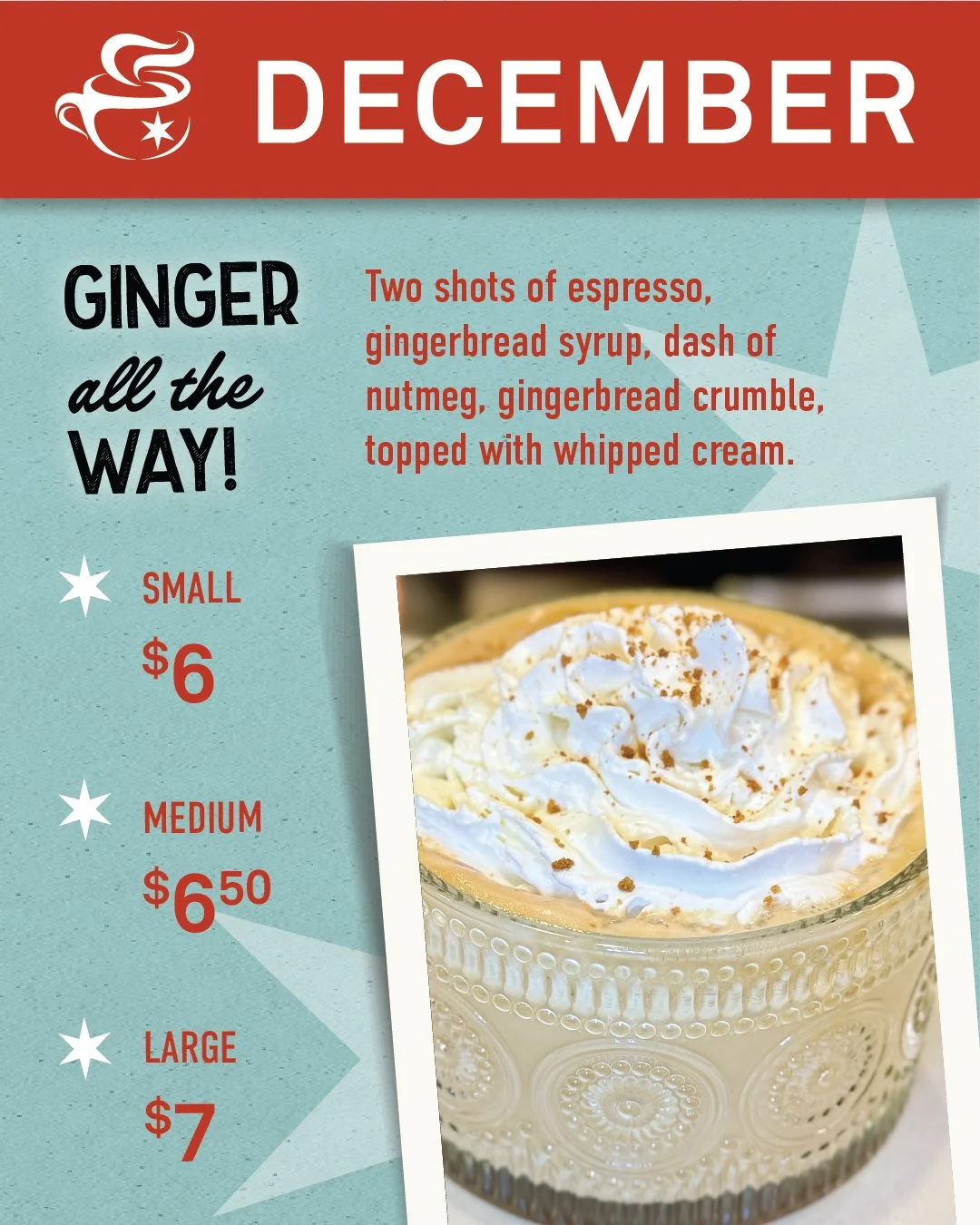 Deck the halls with our festive drinks of the month! 🎄Choose between, Merry Mint Matcha or Ginger all the way! Latte - 'tis the season for a little cheer! ☕🍵 

Available this month only!