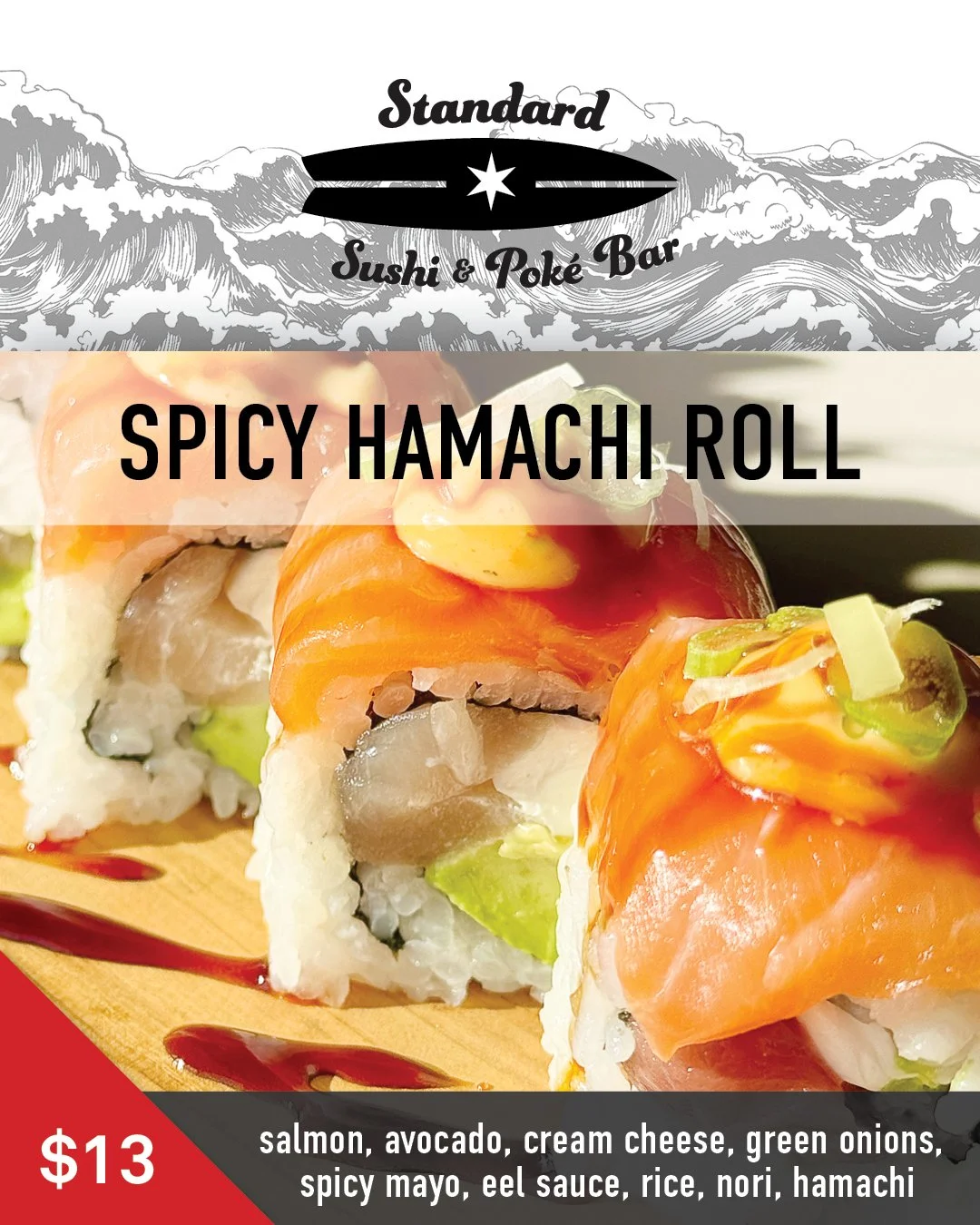 Sushi &amp; Poke Roll: Spicy Hamachi Roll | $13
Standard Grill: Holy Moly Burger | $16
Tacos &amp; Margaritas: Korean Beef Tacos | 2 for $10

Food Specials end on February 10th.