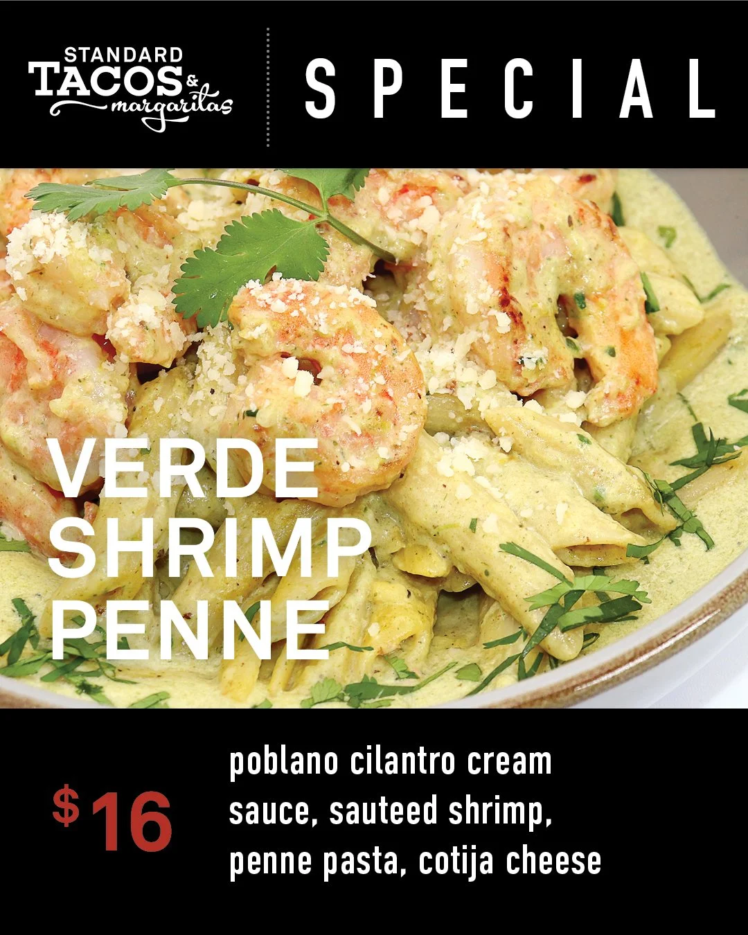 ✨ New Food Specials for February 25 - March 10

🦐 Verde Shrimp Penne | $16
🐟 Codwich | $22