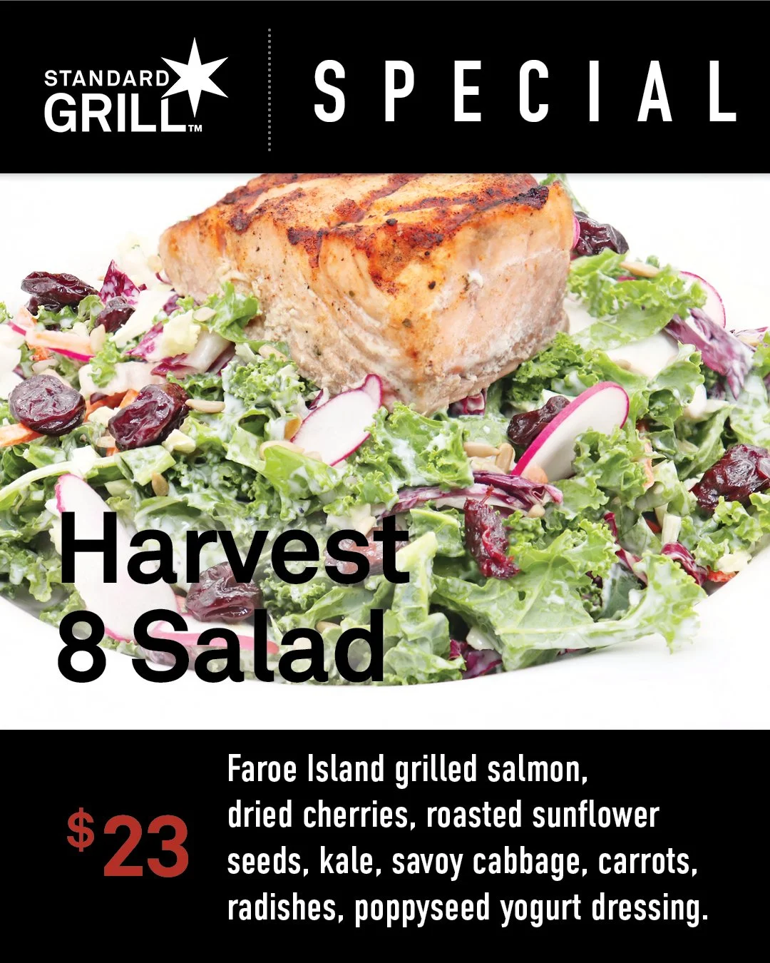 Get ready for a week of deliciousness! 🎉 From April 22nd to May 5th, enjoy these incredible food specials across our three restaurants:

The Grill: Savor the fresh and vibrant Harvest 8 Salad for just $22! A perfect blend of seasonal greens and zest