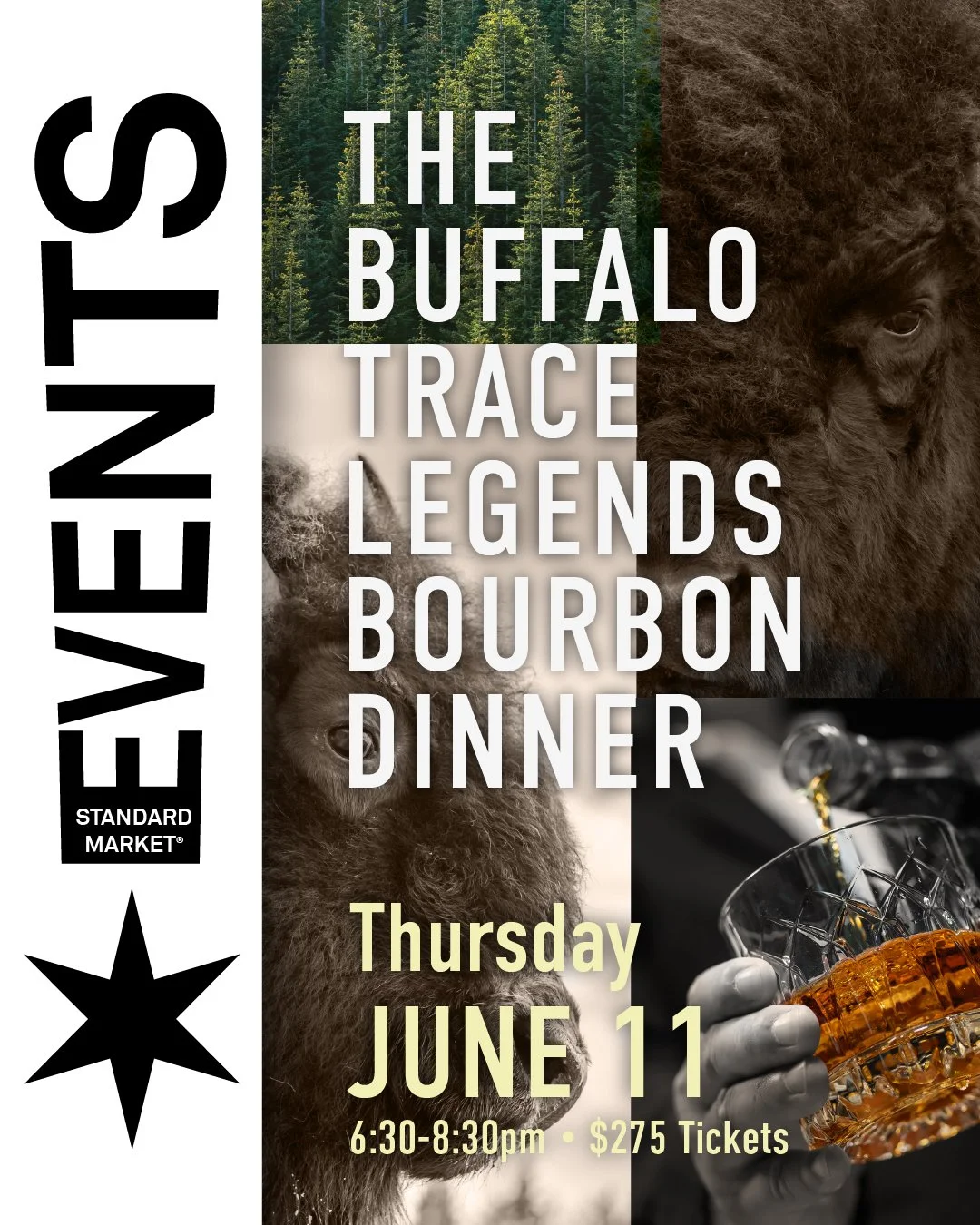 The Buffalo Trace Legends Bourbon Dinner
Thursday, June 11th, 6:30-8:30pm

Join us for an unparalleled journey through the Buffalo Trace Distillery&rsquo;s most prestigious "Antique Collection" and the legendary Van Winkle heritage. This fi