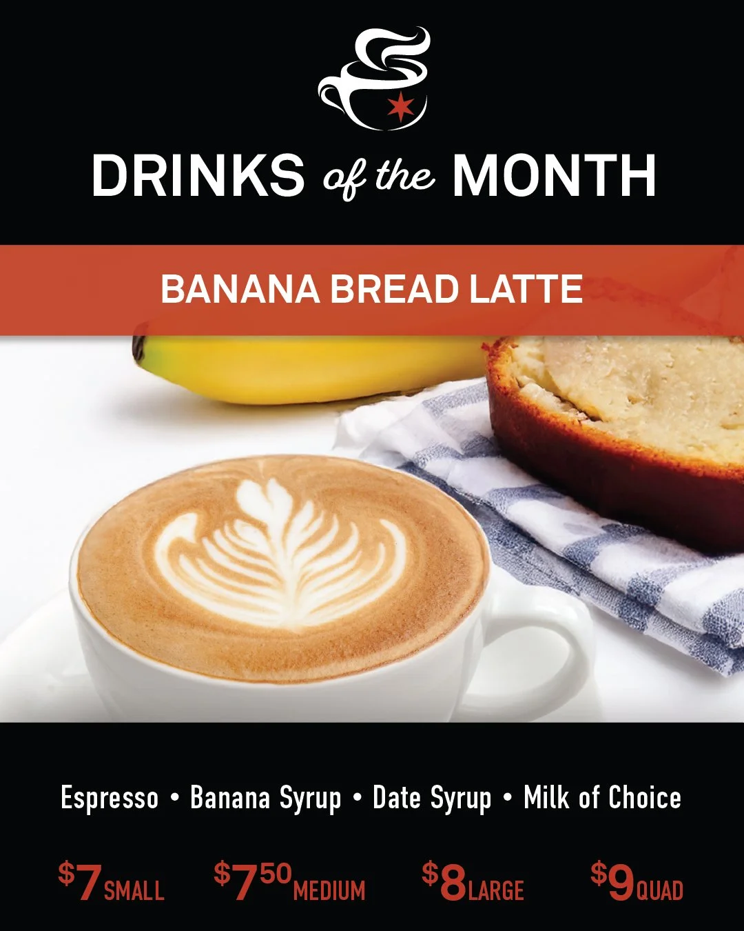 ✨ Three delicious reasons to stop by and treat yourself this month. ✨

🍌 Banana Bread Latte
🫐🌿 Berry &amp; Basil Refresher Tea
🤎 Velvet Chai Dream Smoothie

Which one will you try first?