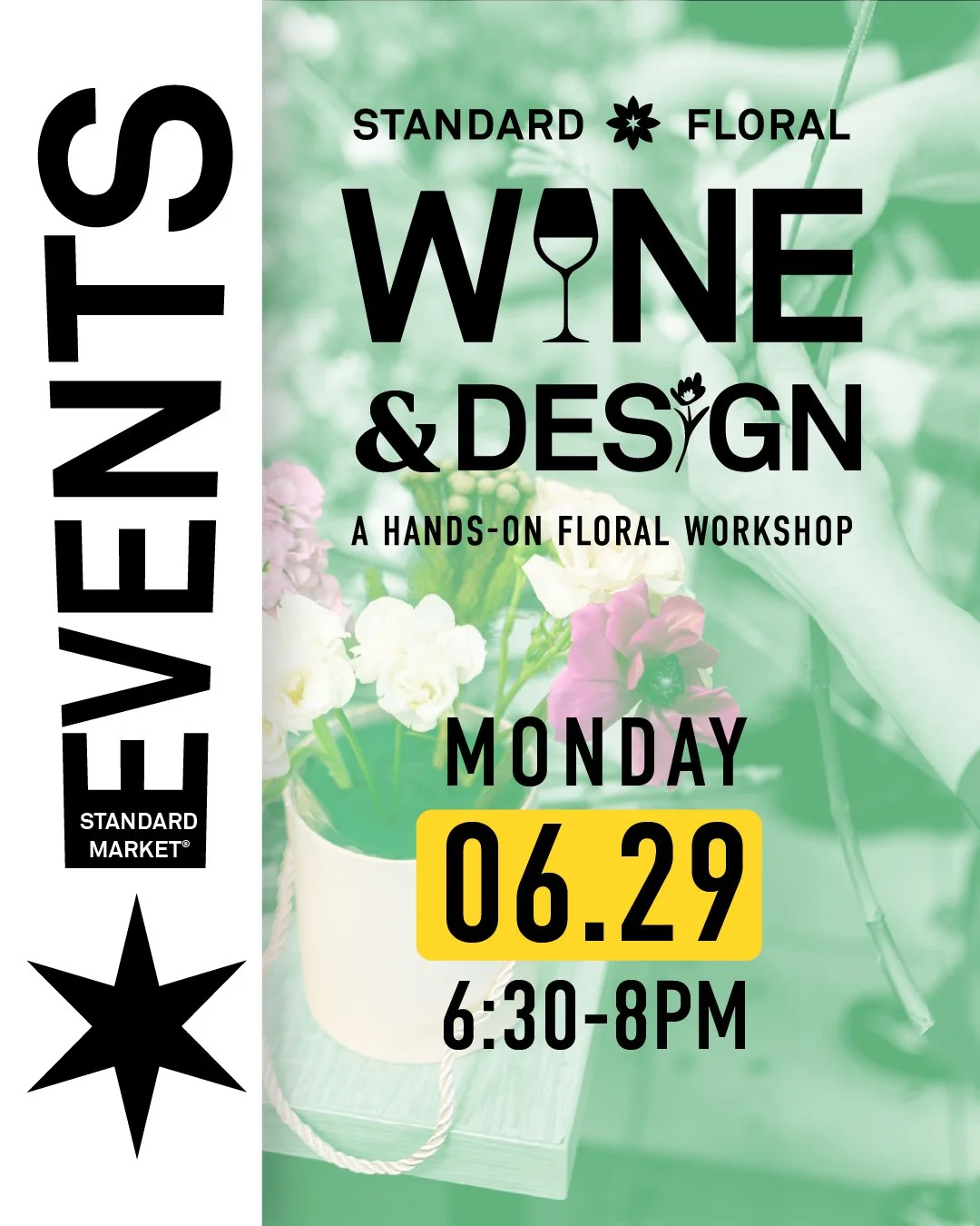 ✨ Our next Wine and Design is Monday, June 29th  from 6:30-8pm. 💐
Tickets are $65. (Link in BIO)

Join our floral-making class and design your own fresh flower arrangement alongside our expert florist. Enjoy a cheese plate and a glass of wine as you