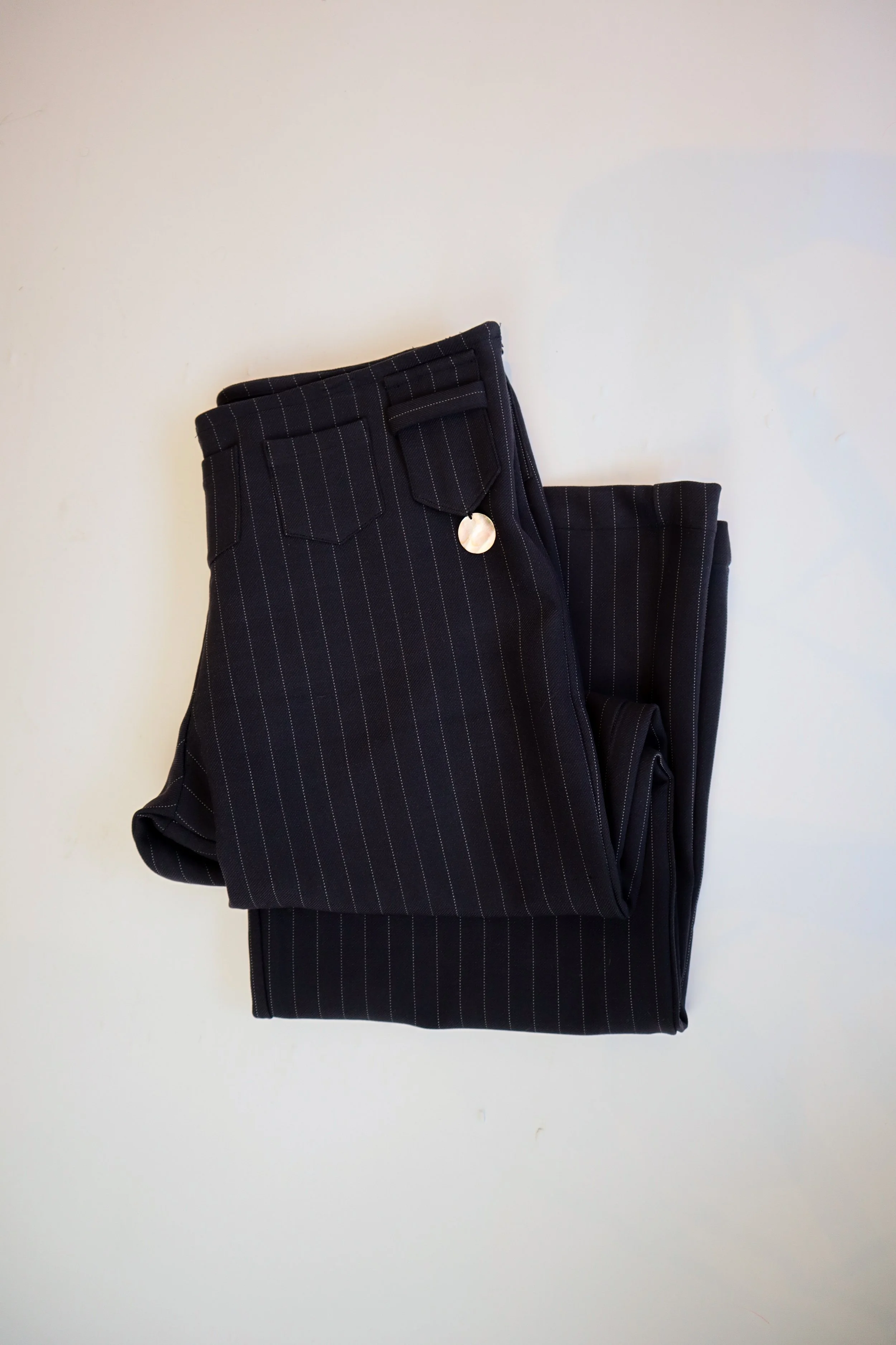 The Medallion Pants Black Pinstripe