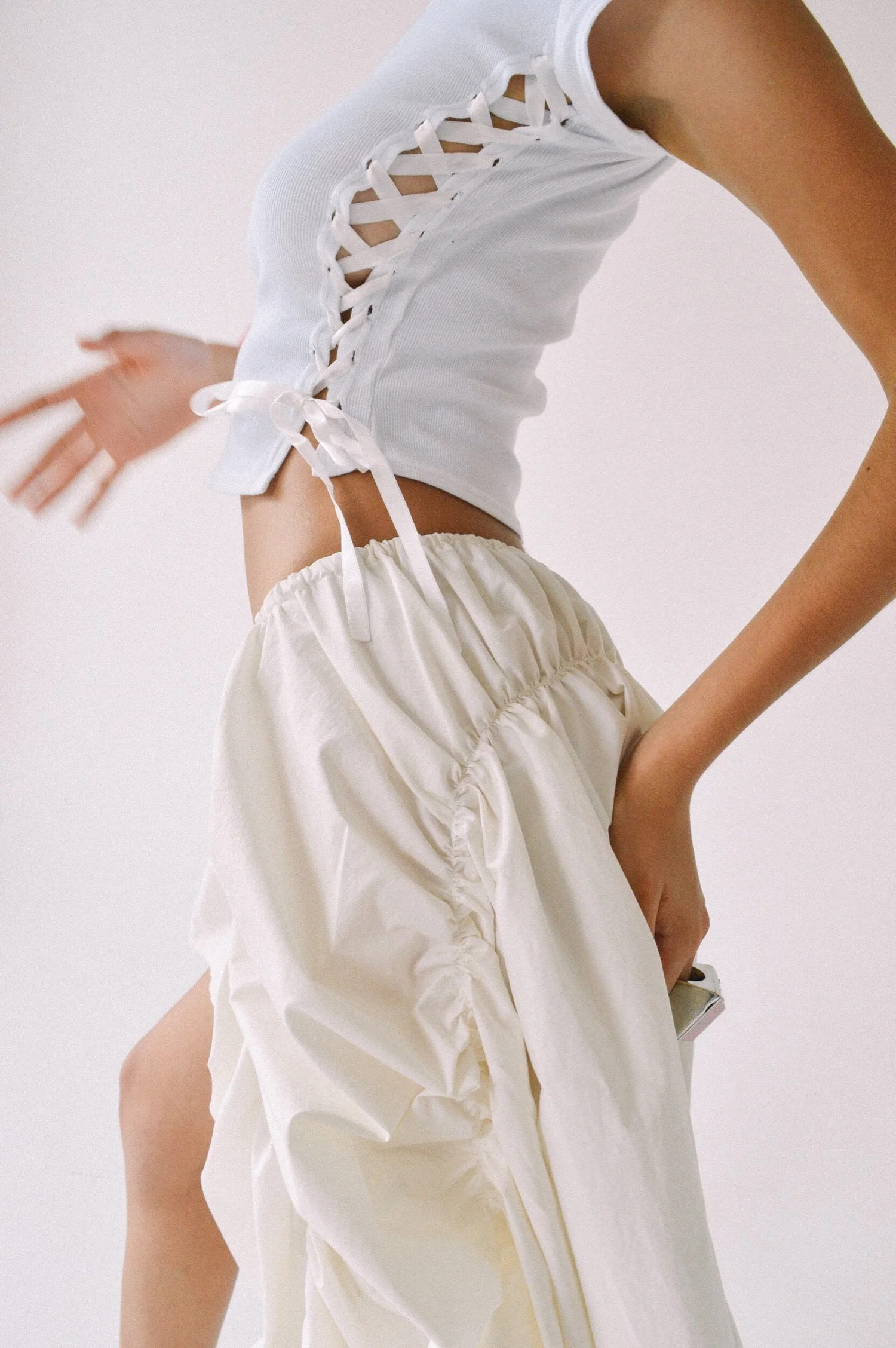 Venus In Gemini Maxi Skirt Cream — Caspar The Label