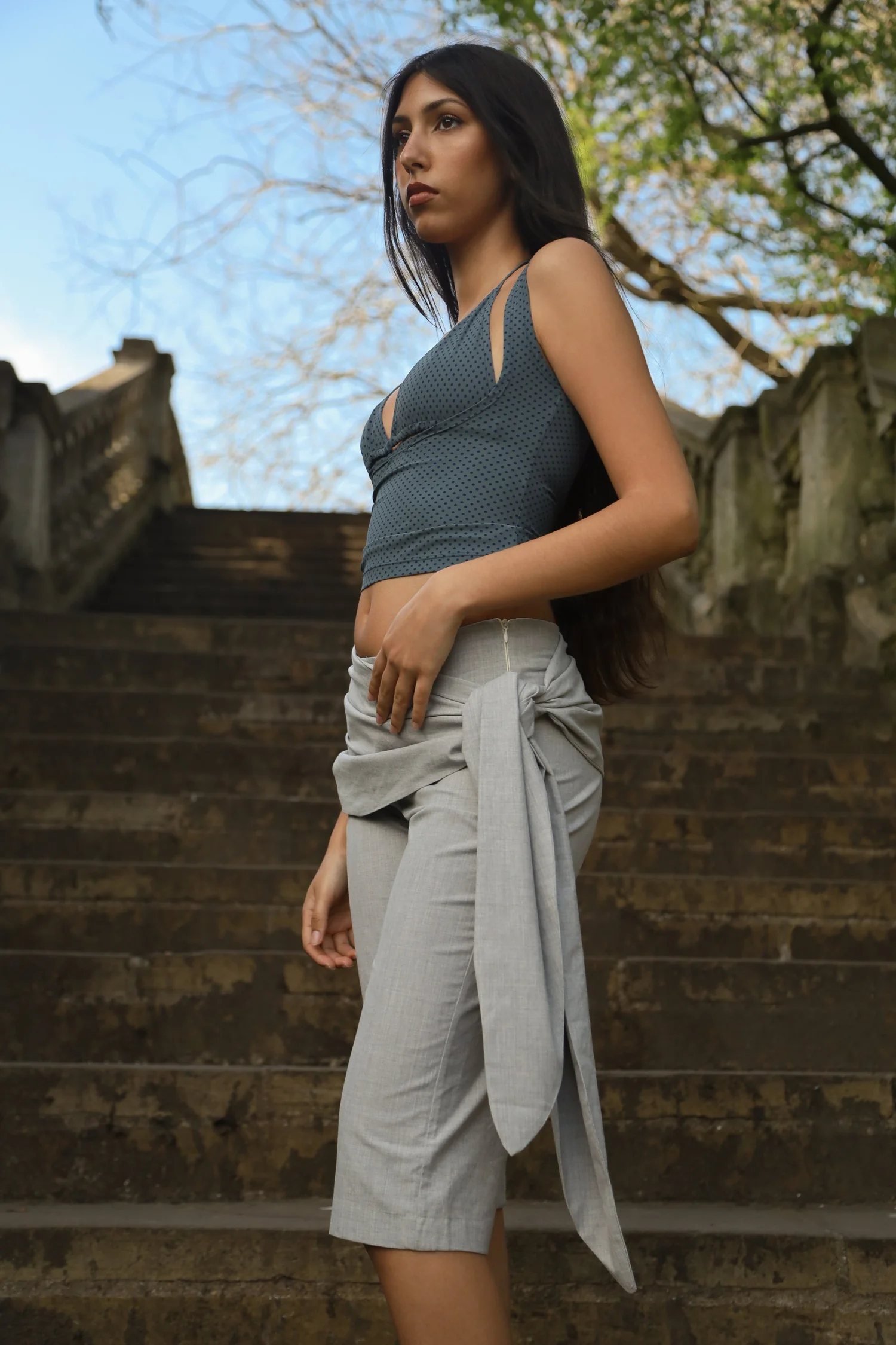 BLACK INK MINERVA REVERSIBLE CROP TOP IN ECONYL® – Barcelona