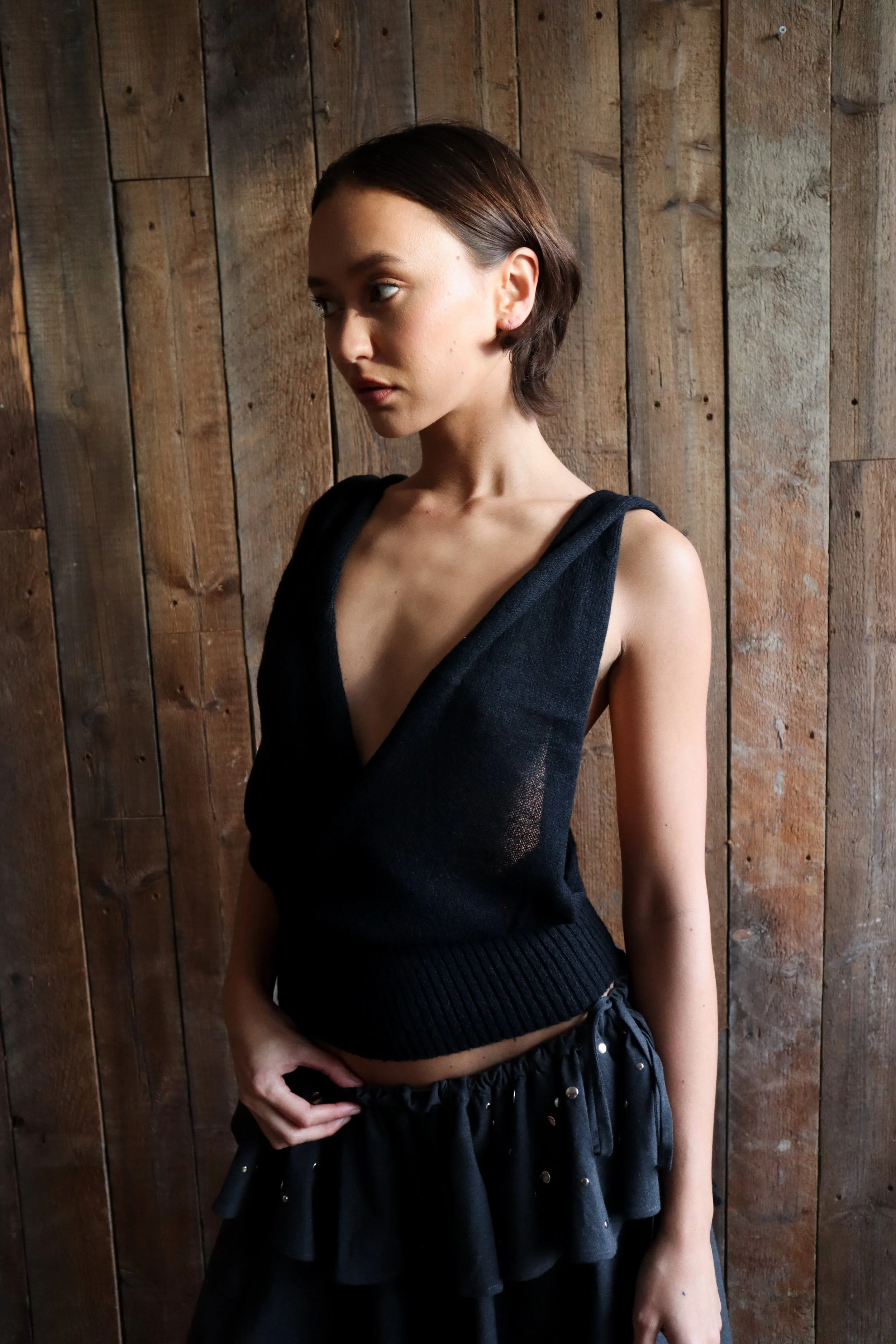 The Siesta Halter Black Mohair