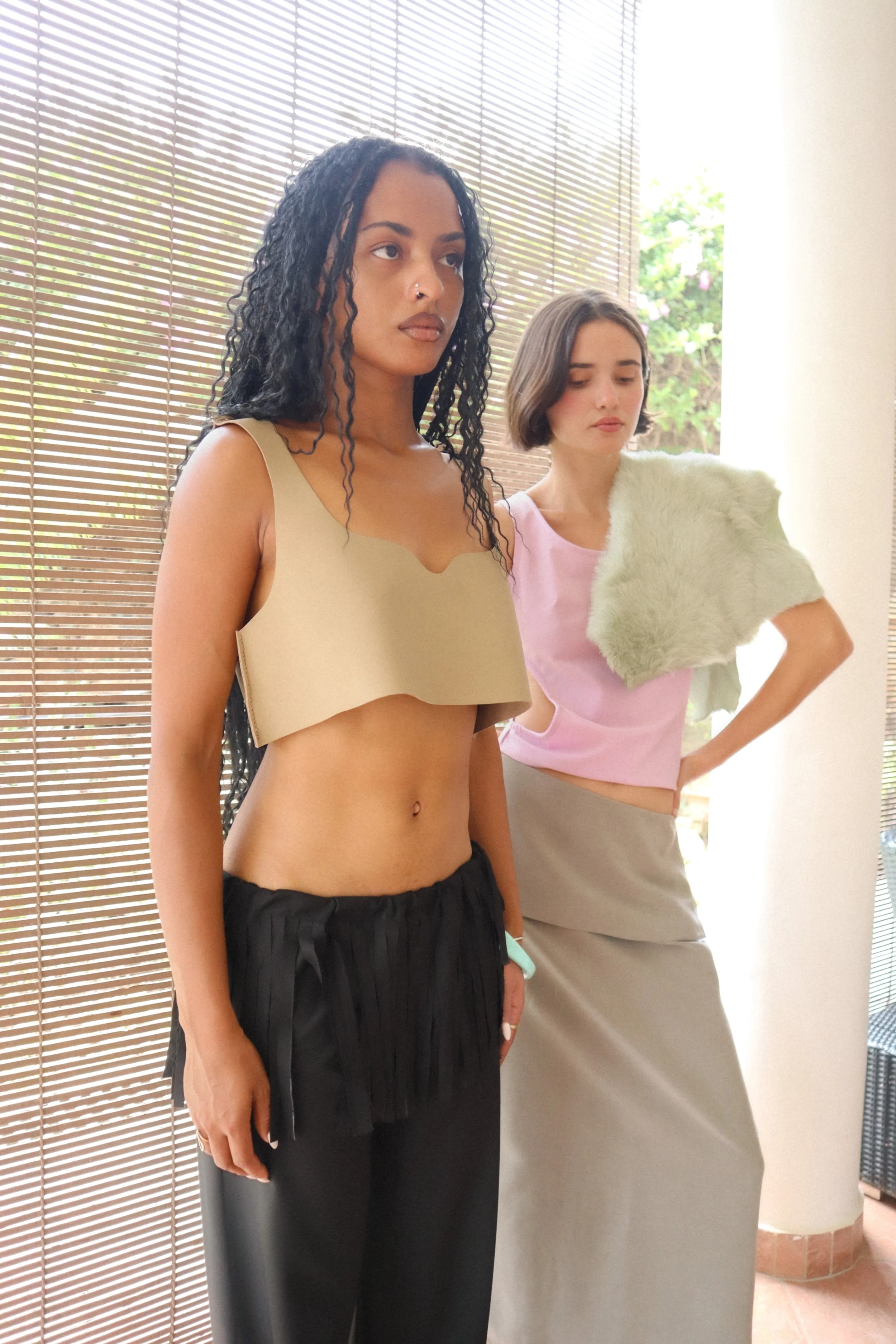 The Leather Bra (Beige)