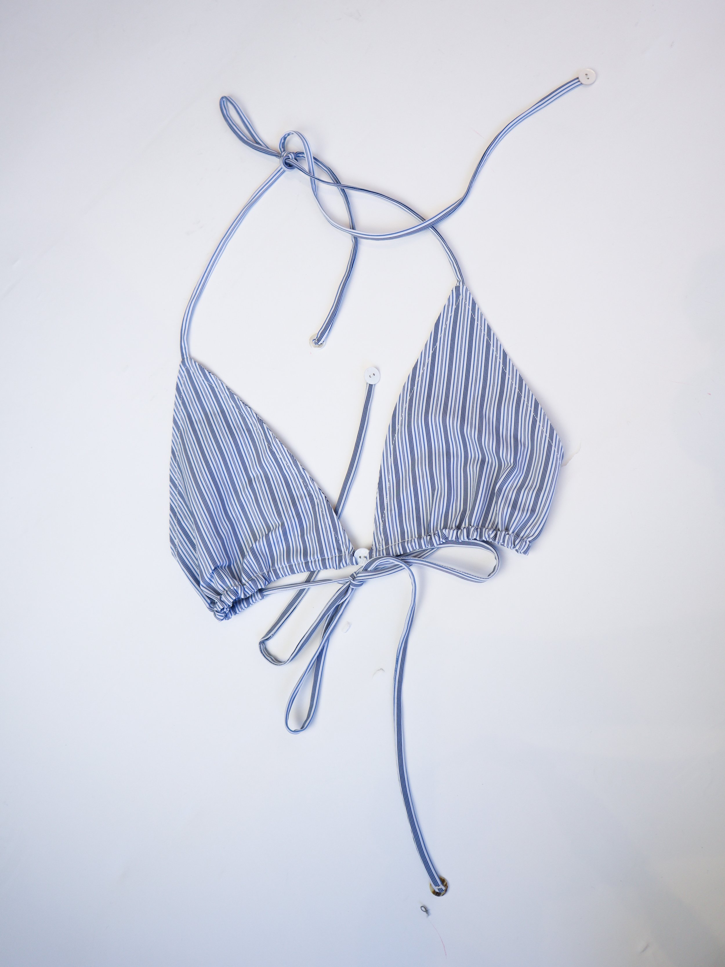 The Boardwalk Bikini Top Blue Stripe