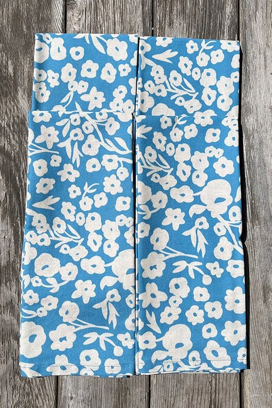 Floral on Blue Napkins