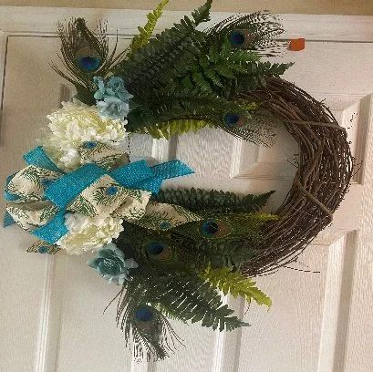 Spring 18" Peacock Wreath 2