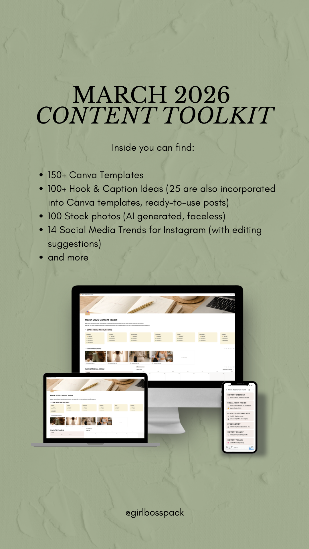 March 2026 Content Toolkit (Notion & Canva)